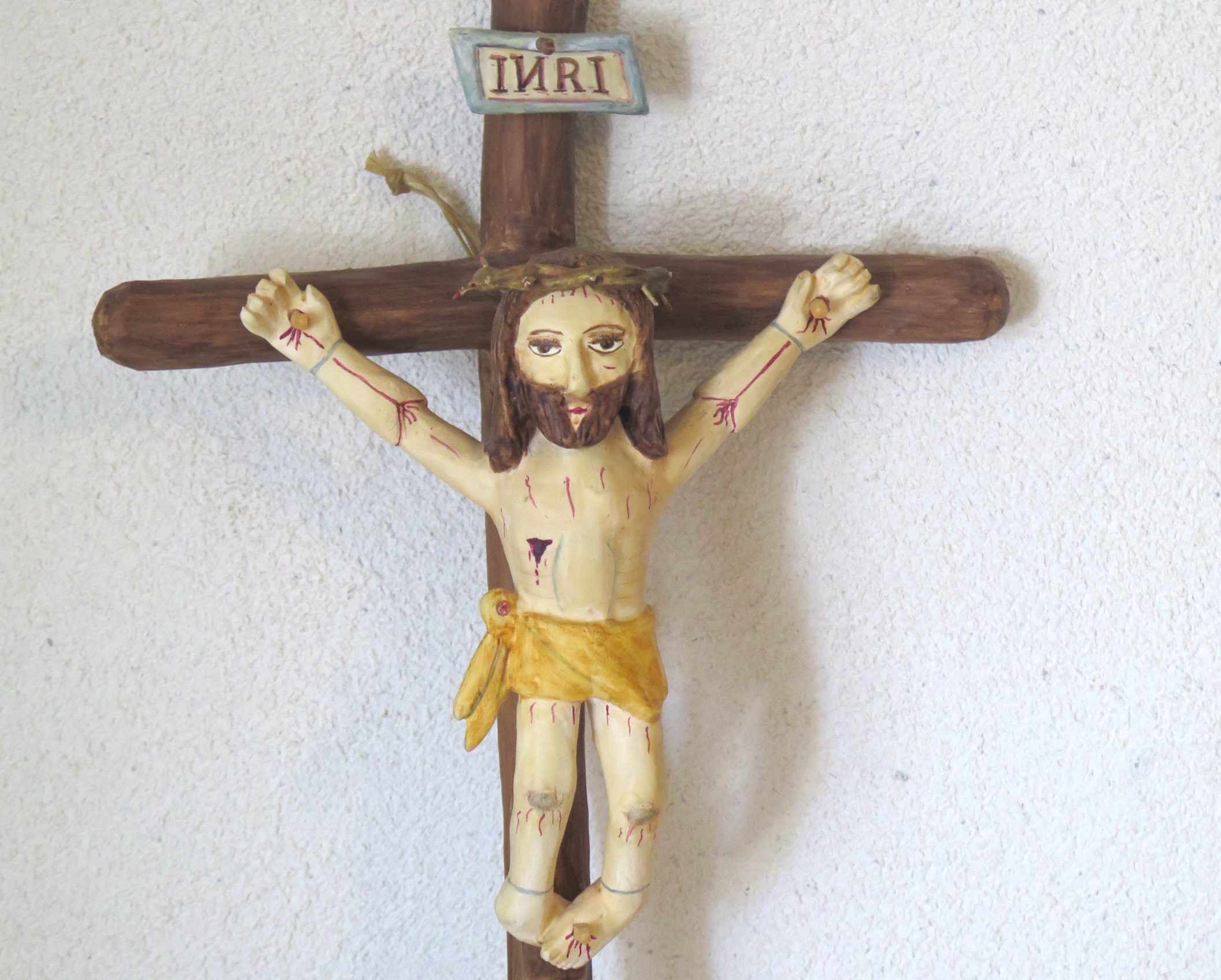 Andrew Gonzales Hand-Carved Folk Art Crucifix