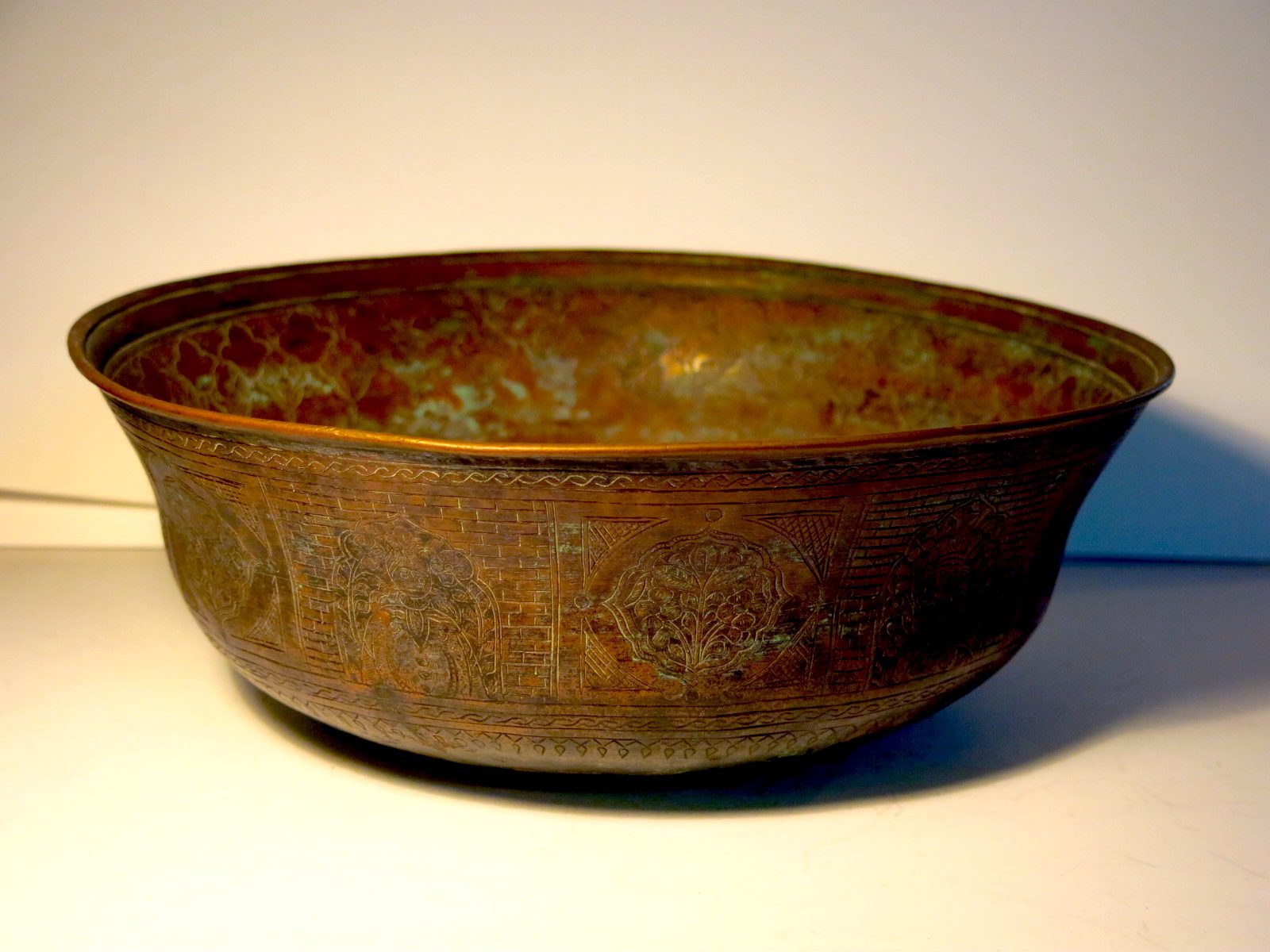 Islamic Copper Etched Bowl