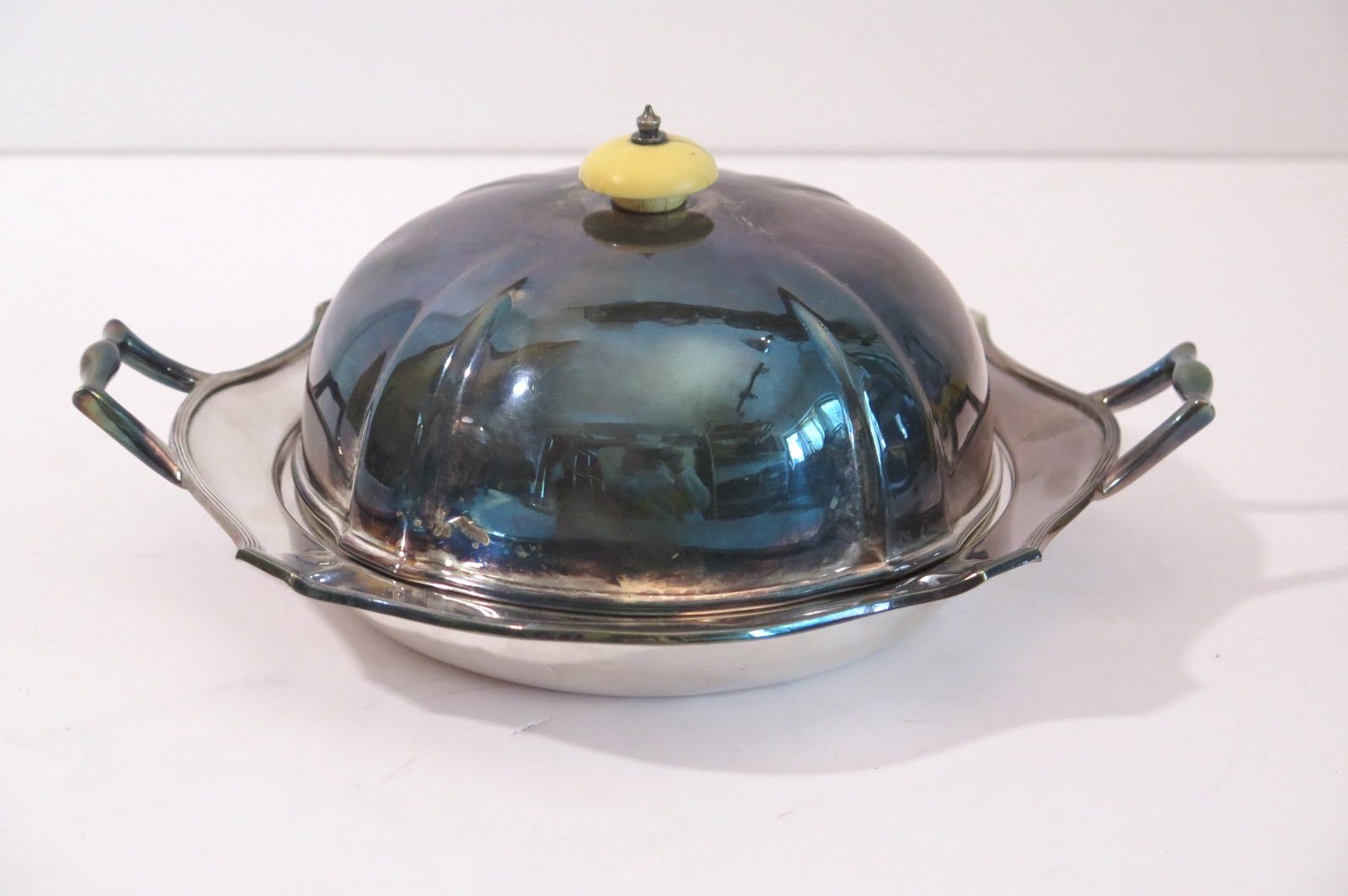 Thomas Brady & Sons Three Piece Silver Plate Single Serving Cloche