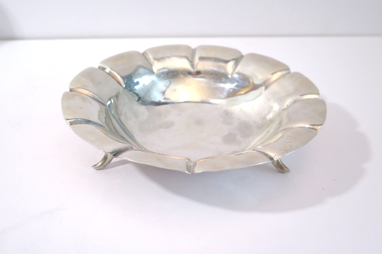 P. Lopez G Sterling Silver Footed Lobed Compote