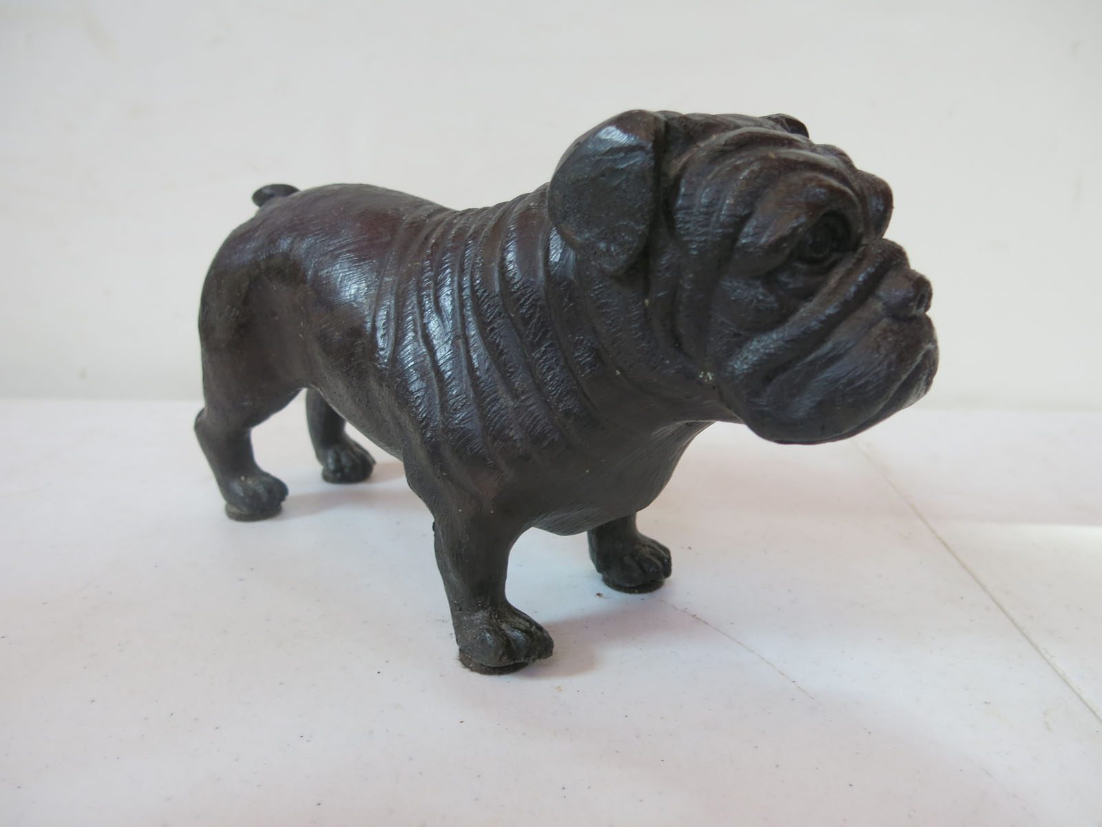 Black Cold Painted Bronze English Bulldog Figurine