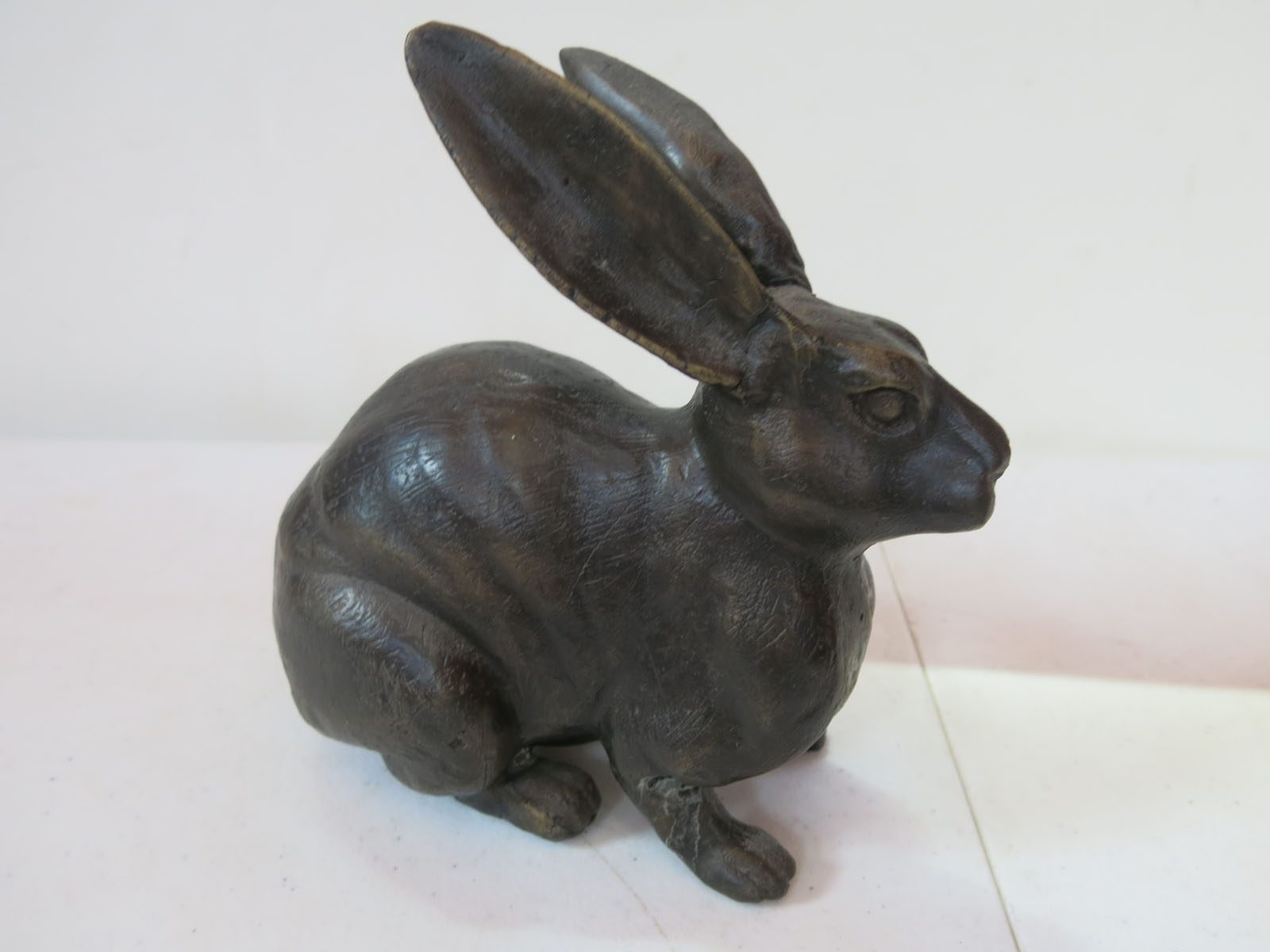 Black Cold Painted Bronze Rabbit Figurine