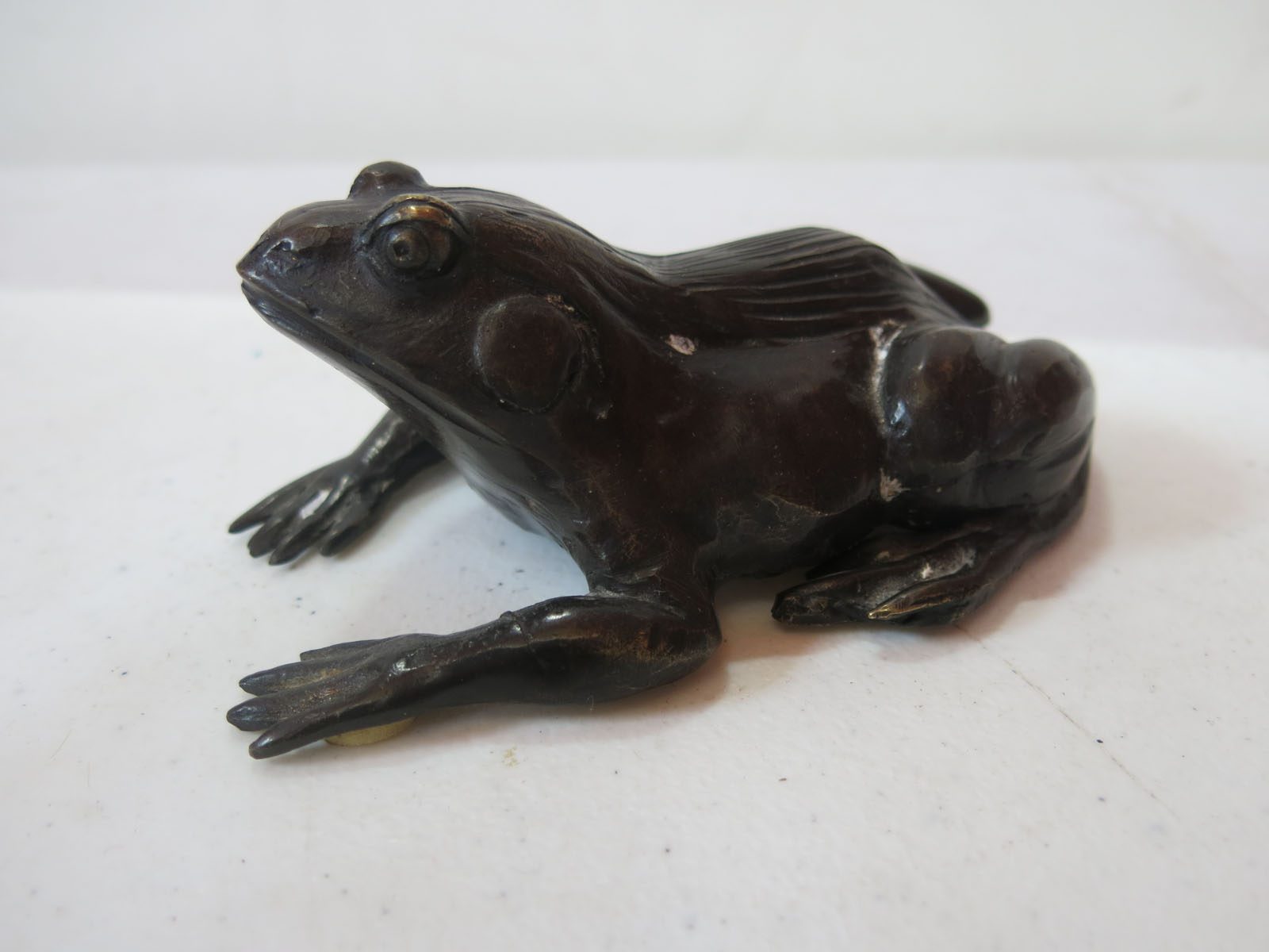 Black Cold Painted Bronze Frog Figure