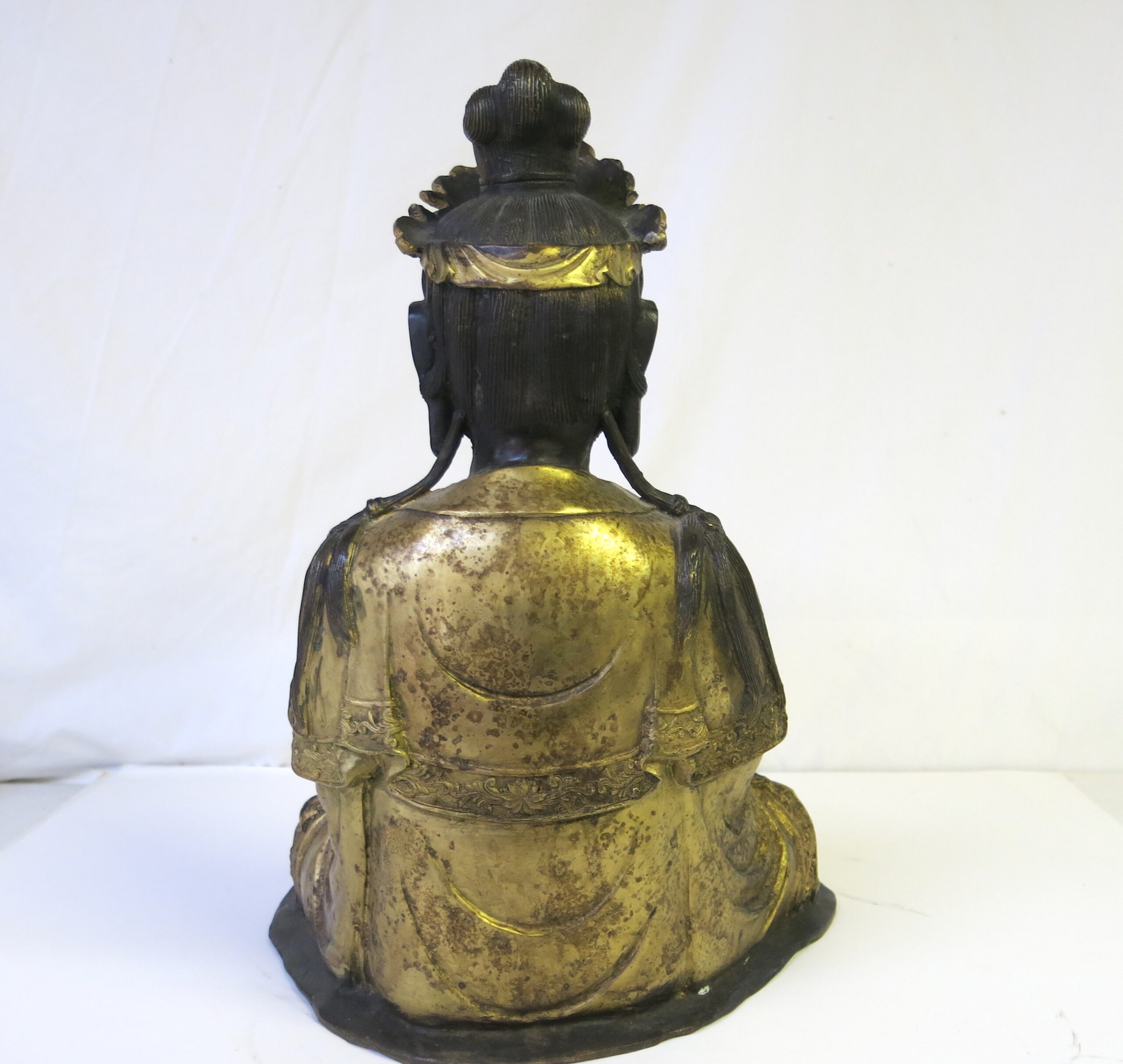 19th C. Chinese Gilt Bronze Seated Guanyin Bodhisattva - Image 7
