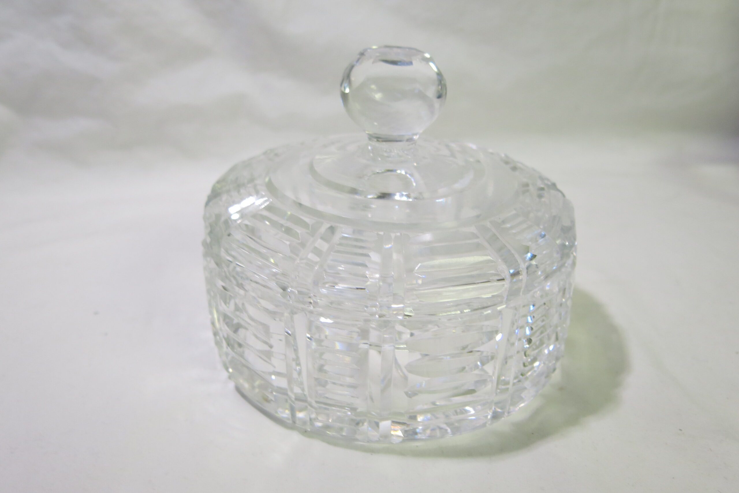 Vintage Waterford Crystal Round Candy Box with Lid