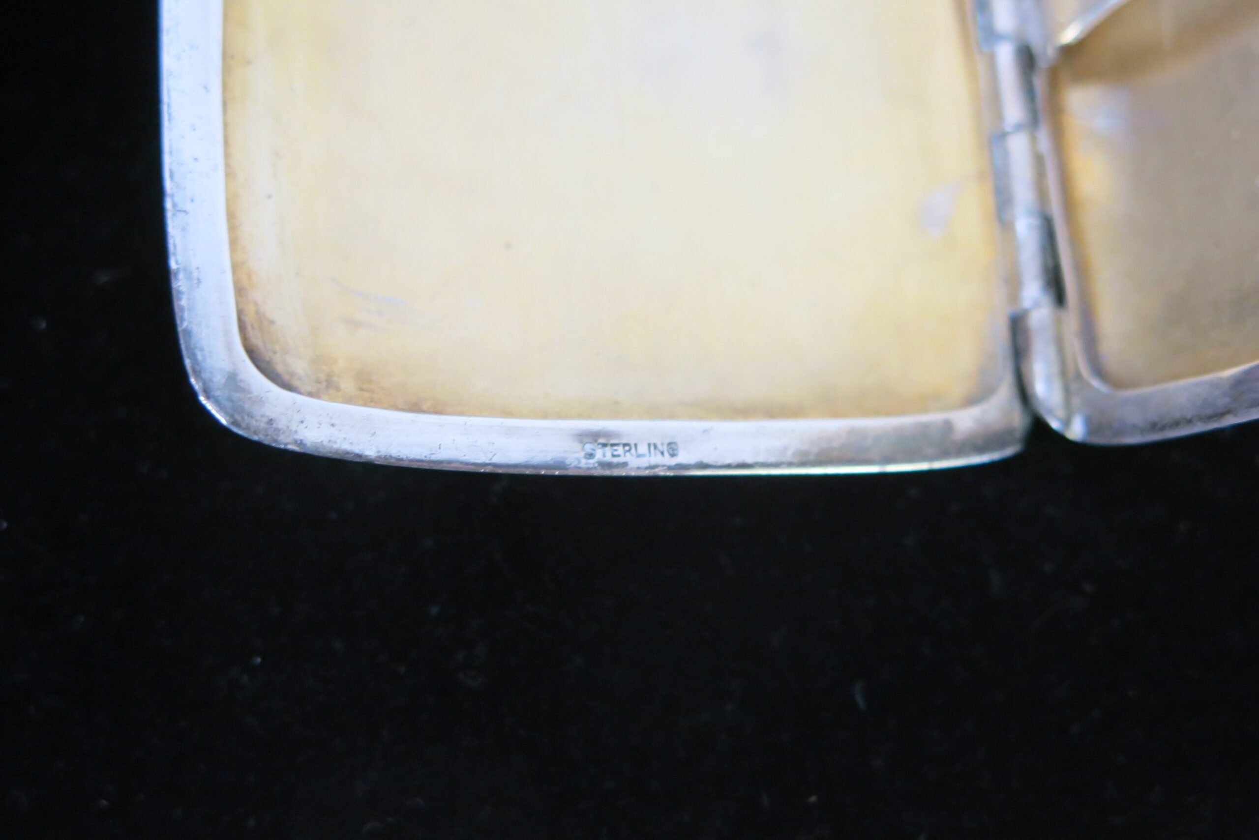 Ca. 1835 Sterling Silver and Gold Wash Hinged Georgian Dance Card Case - Image 6