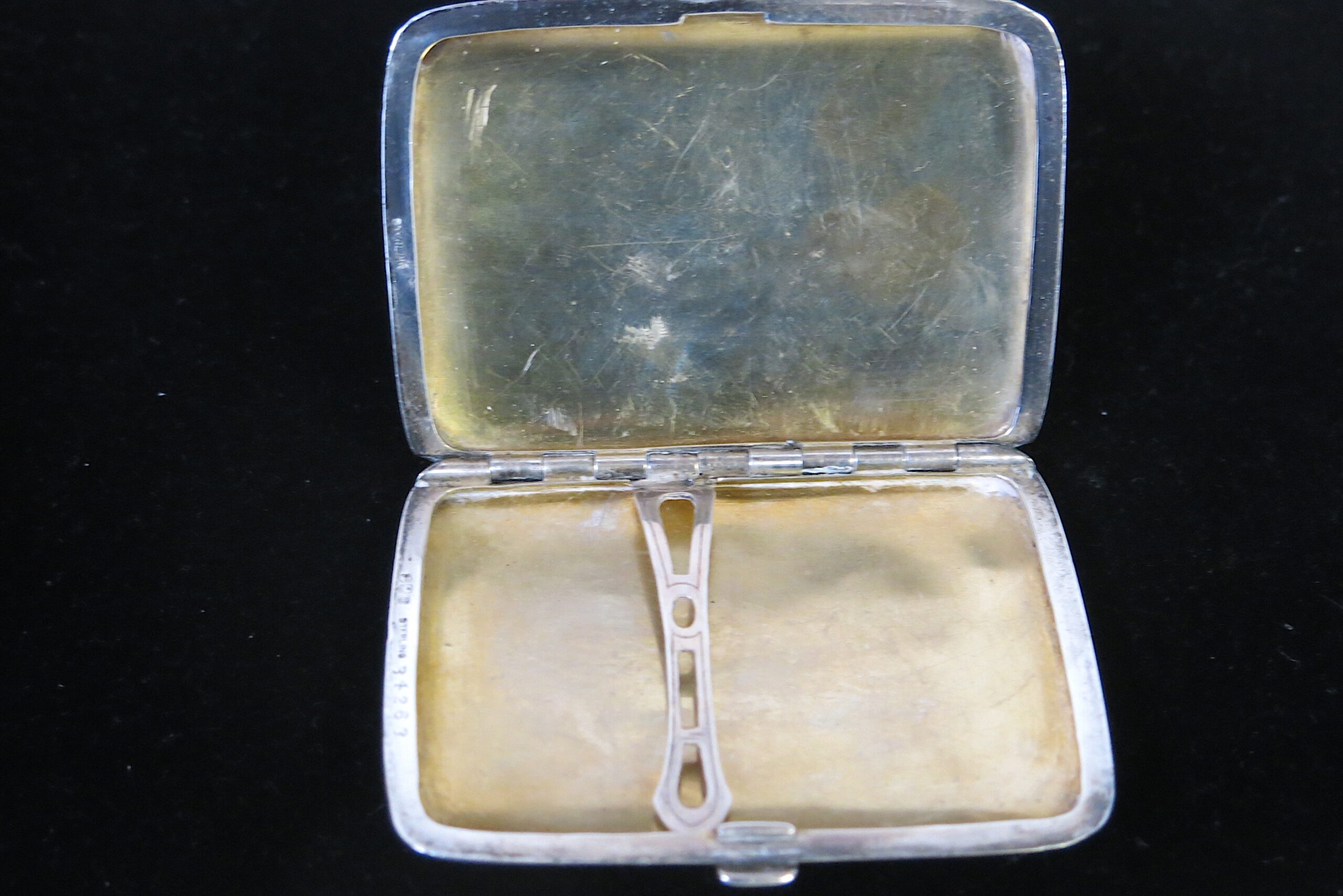 Ca. 1835 Sterling Silver and Gold Wash Hinged Georgian Dance Card Case - Image 8