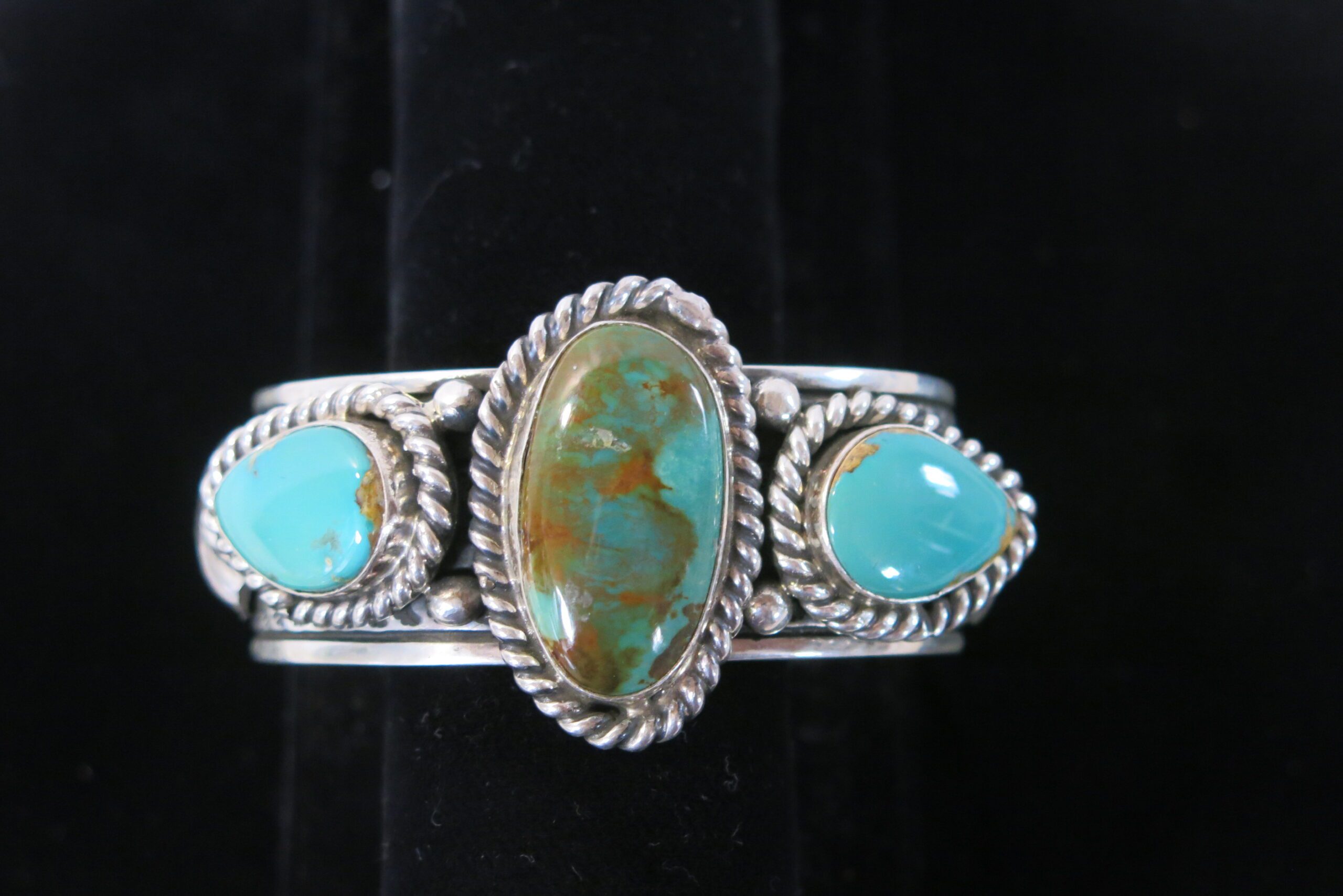 Vintage Royston Turquoise and Silver Cuff Bracelet