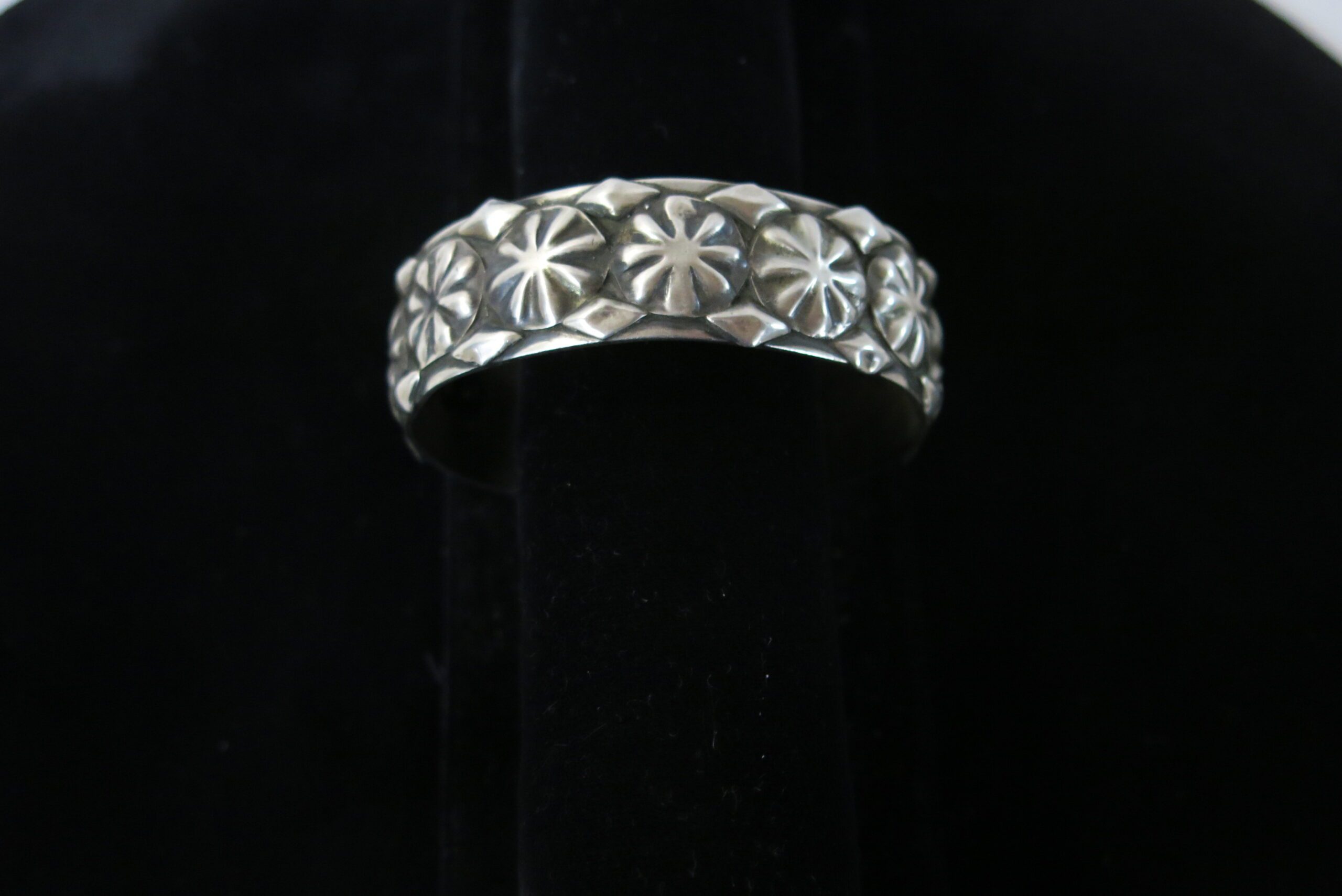 Old Pawn Sterling Silver Concho Star Cuff Bracelet