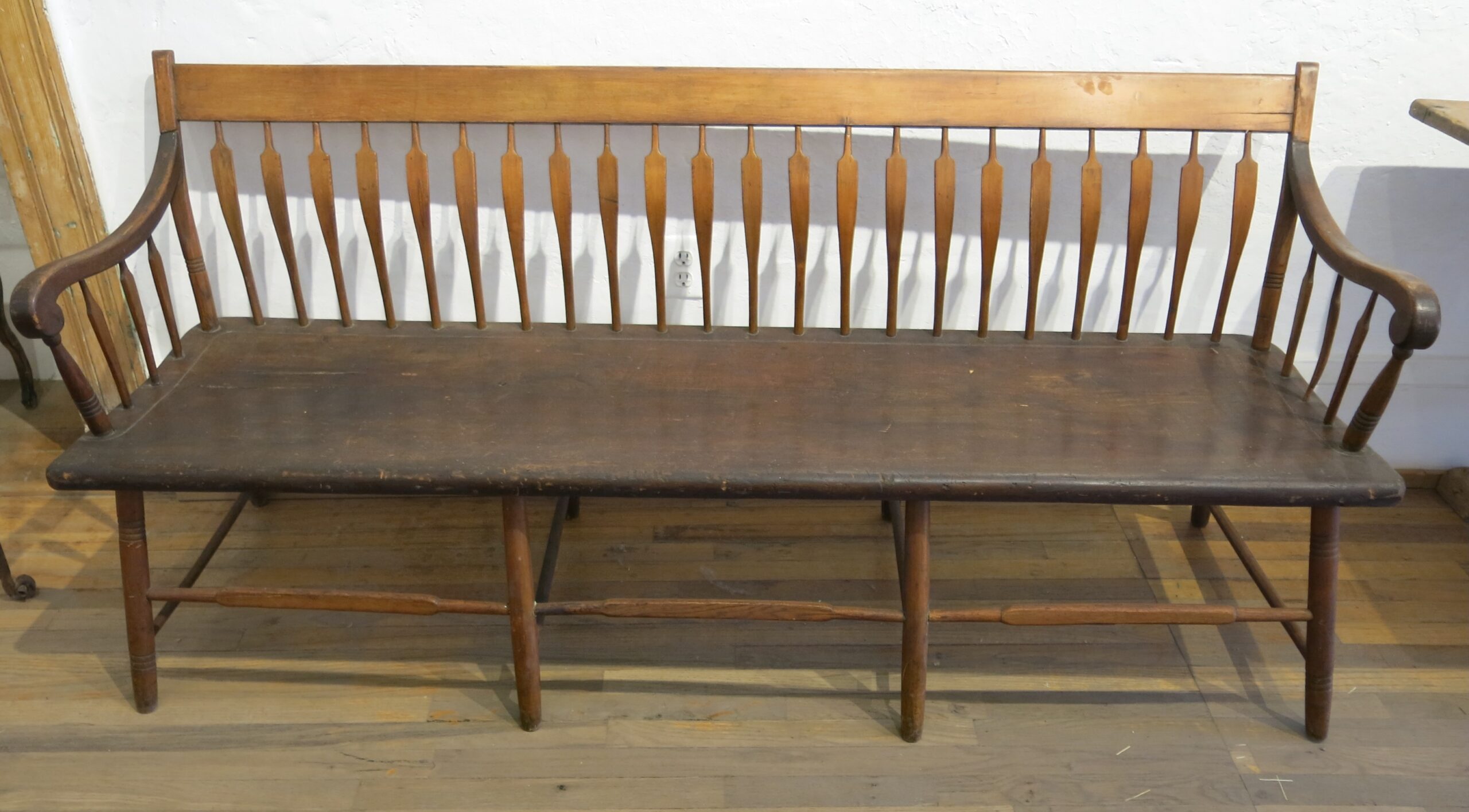 Arrow Back Scroll Arm Windsor Deacon’s Bench