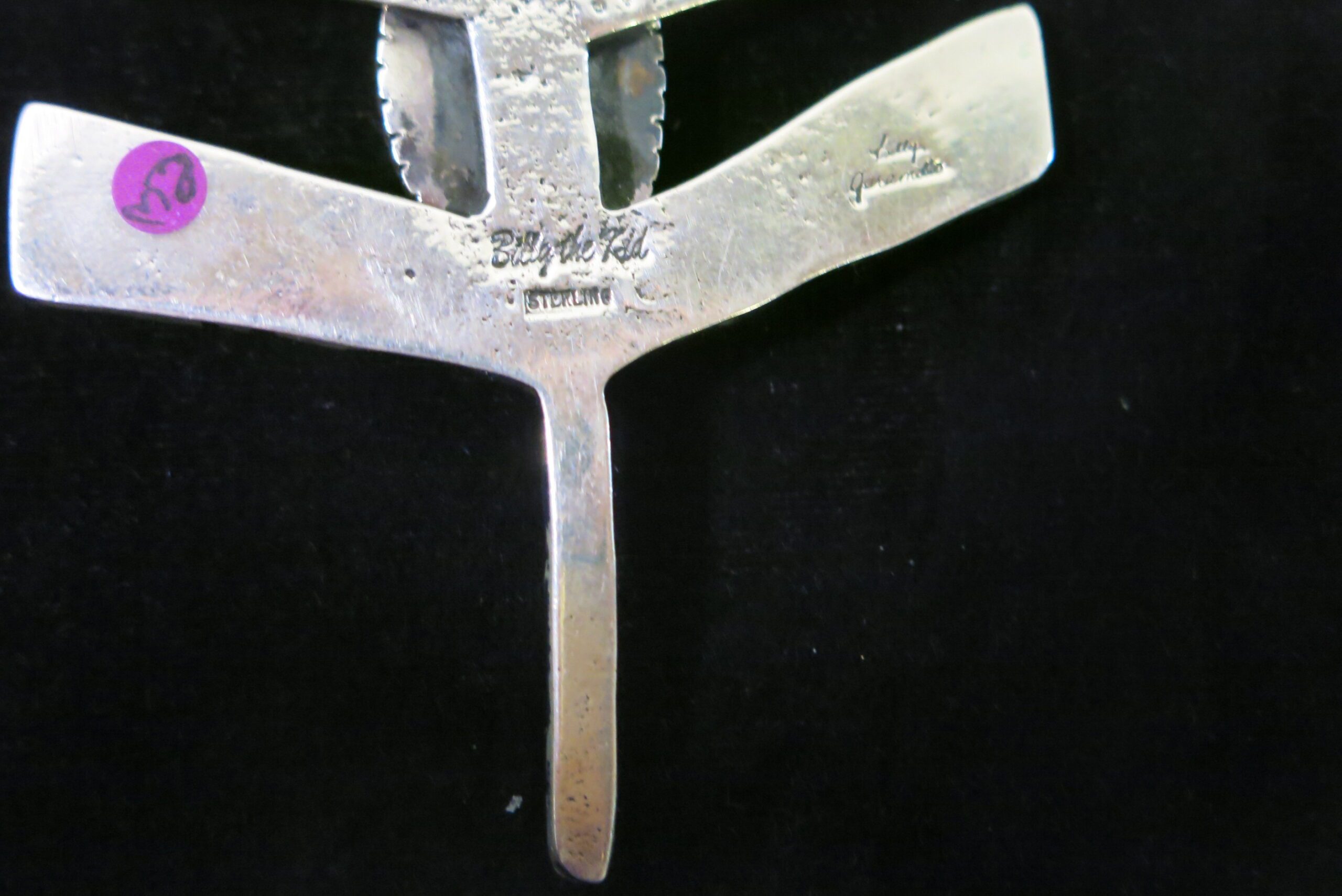 Billy Jaramillo Sterling Silver and Turquoise Cabochon Dragonfly Pendant - Image 4