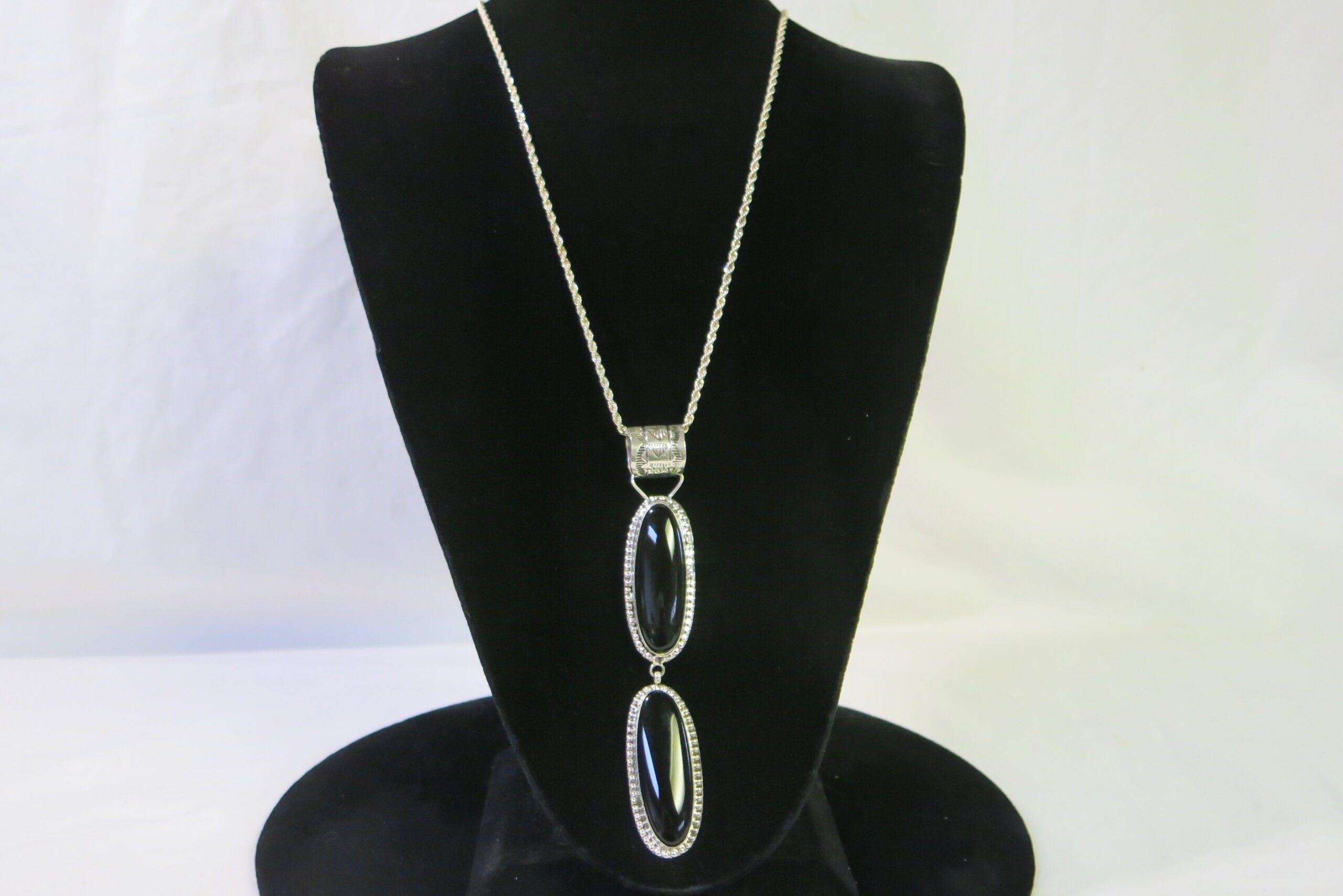 Billy Jaramillo Sterling Silver and Black Onyx Double Pendant Necklace - Image 2
