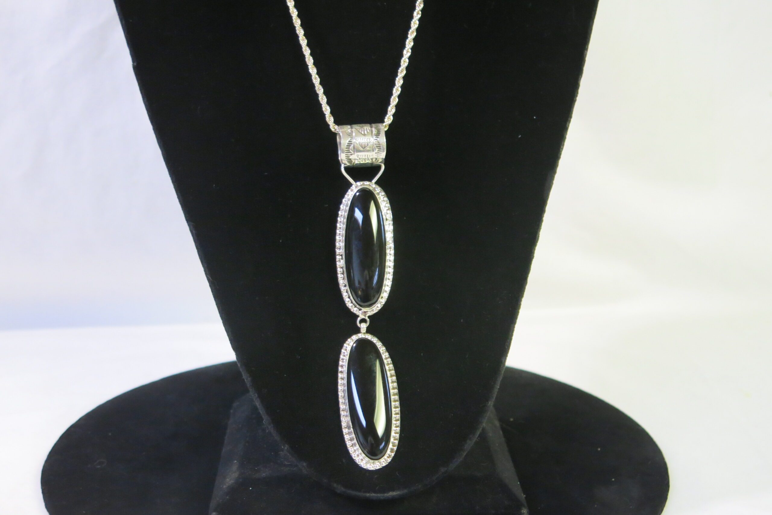 Billy Jaramillo Sterling Silver and Black Onyx Double Pendant Necklace