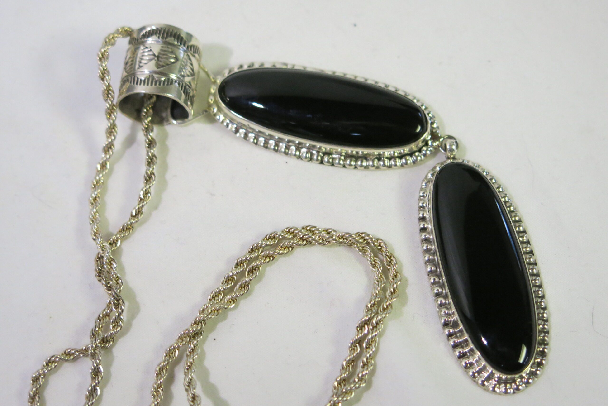 Billy Jaramillo Sterling Silver and Black Onyx Double Pendant Necklace - Image 9