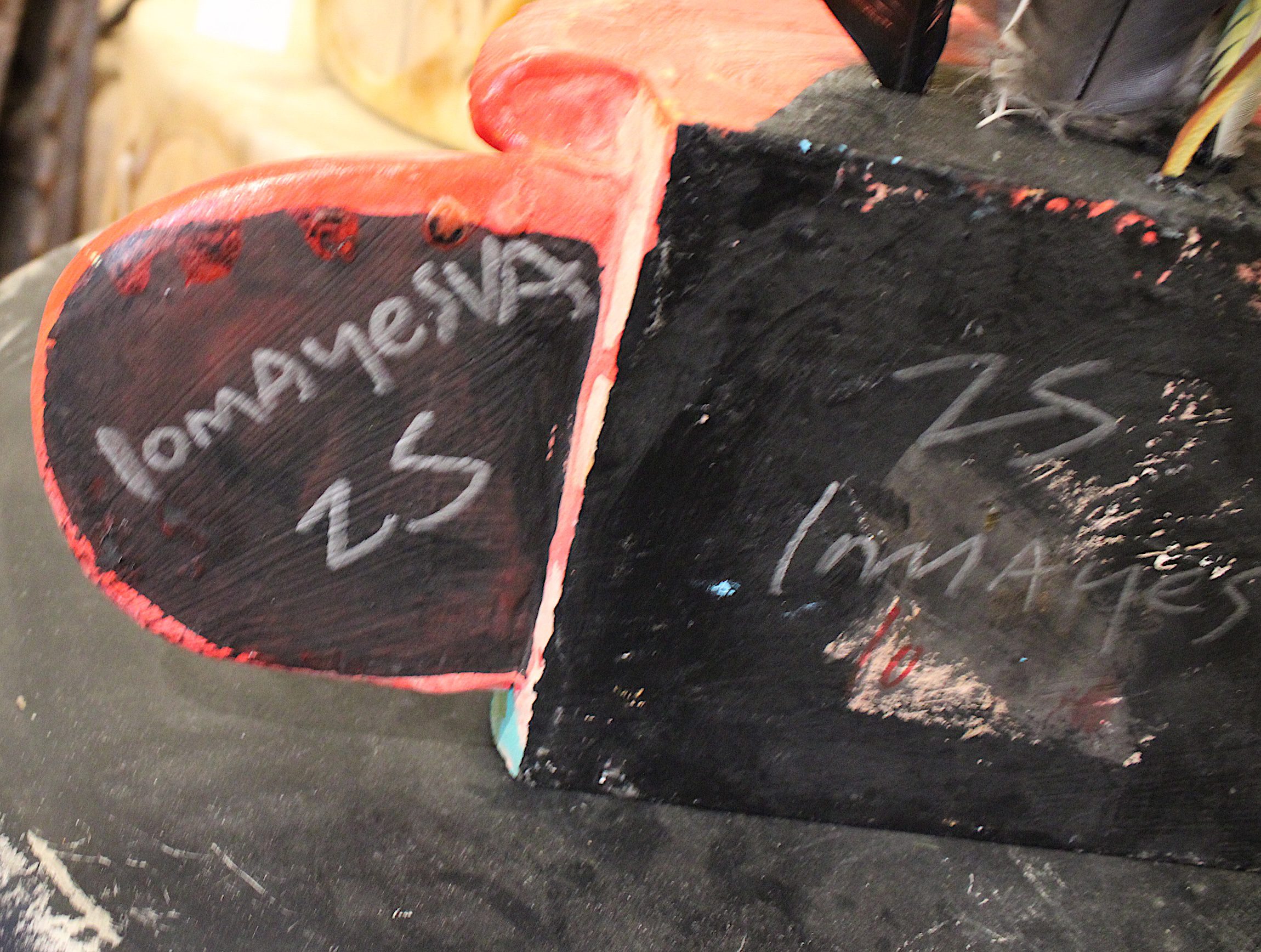 Gregory Lomayesva Red/Green/Blue Hopi Folk Art Kachina Mask - Image 5