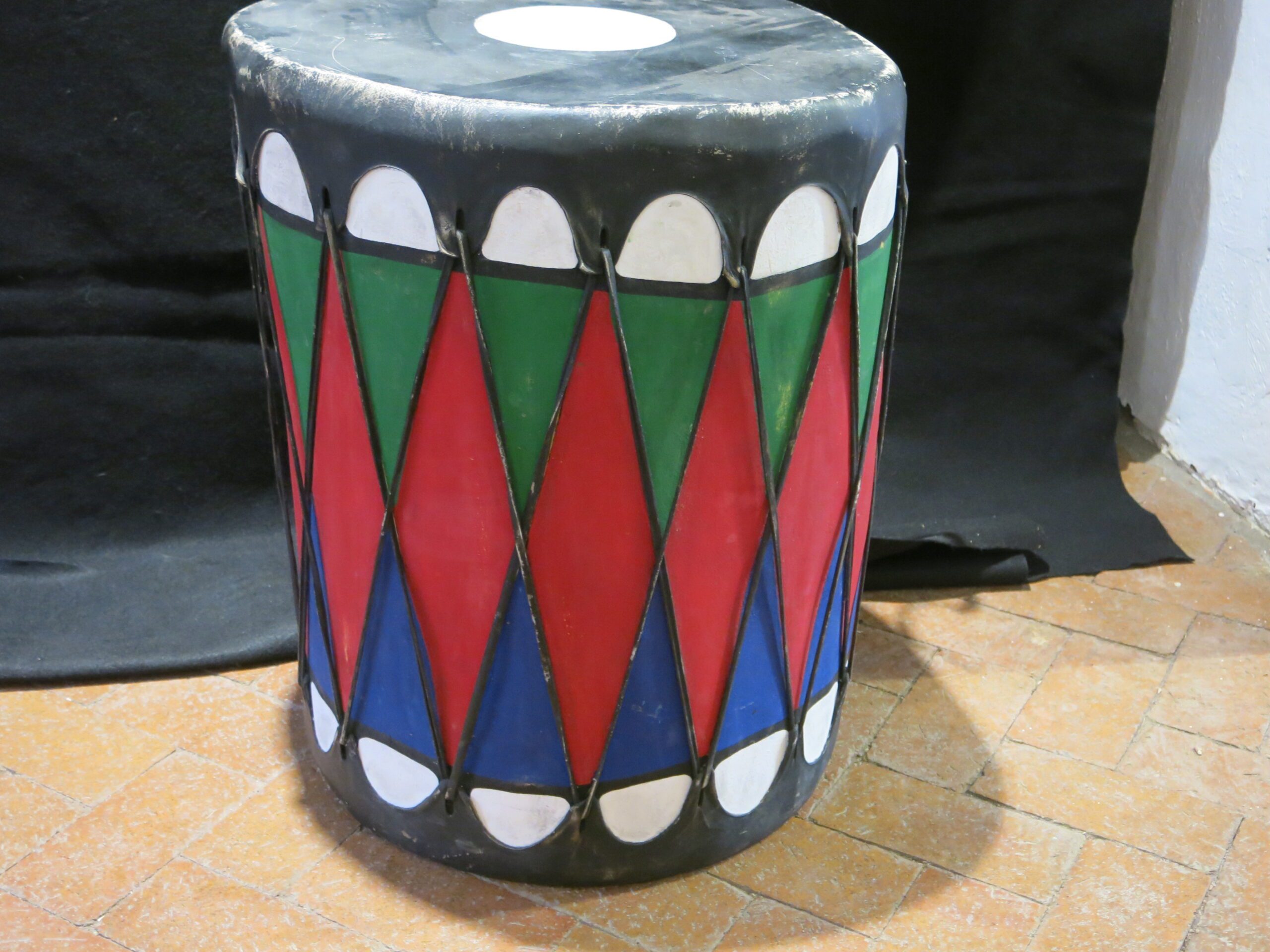 Vintage Cochiti Pueblo Painted Plaza Drum - Image 4