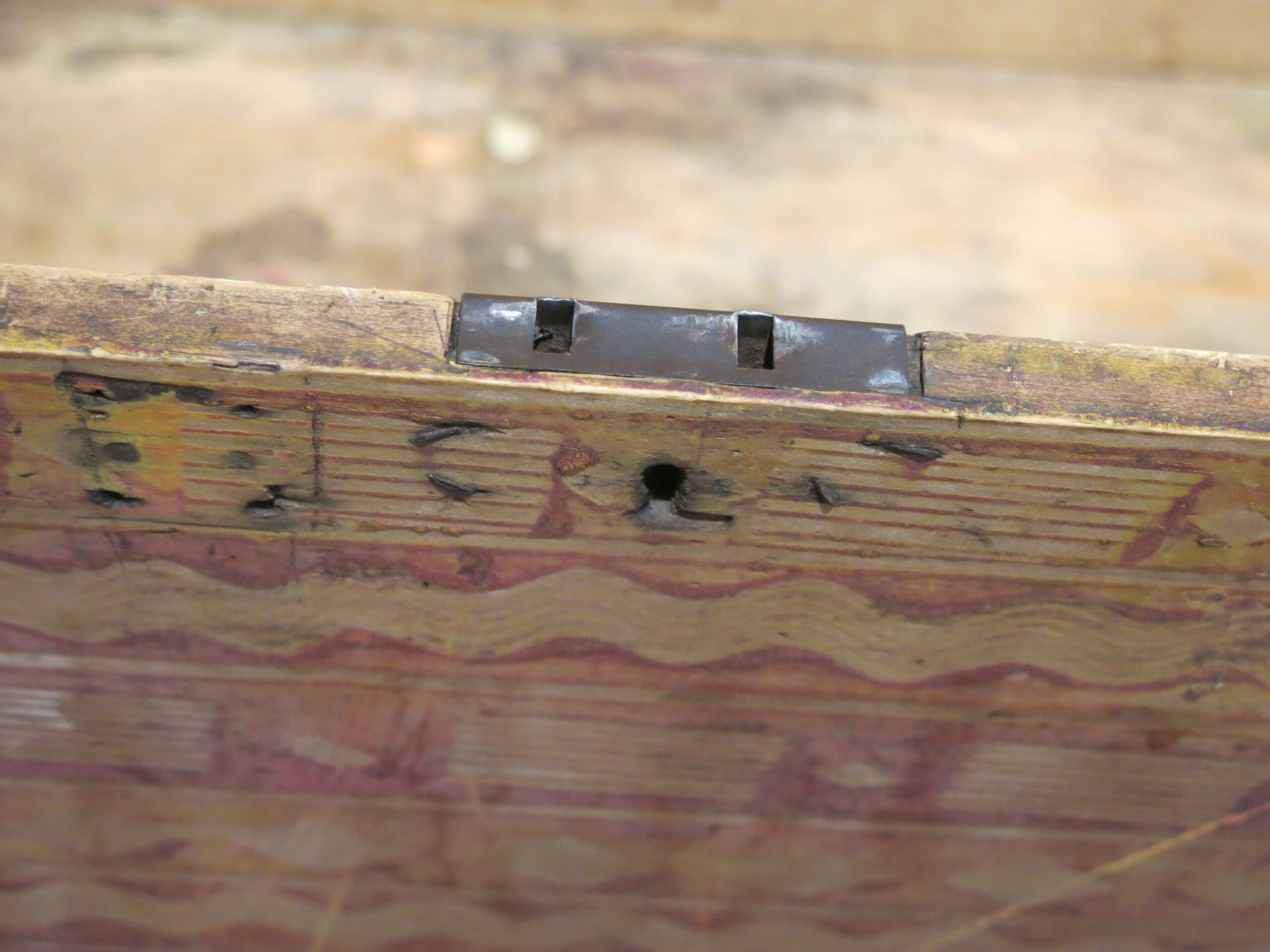 19th C. Hand Stenciled Pennsylvania Dutch Farmhouse Storage Chest - Image 7