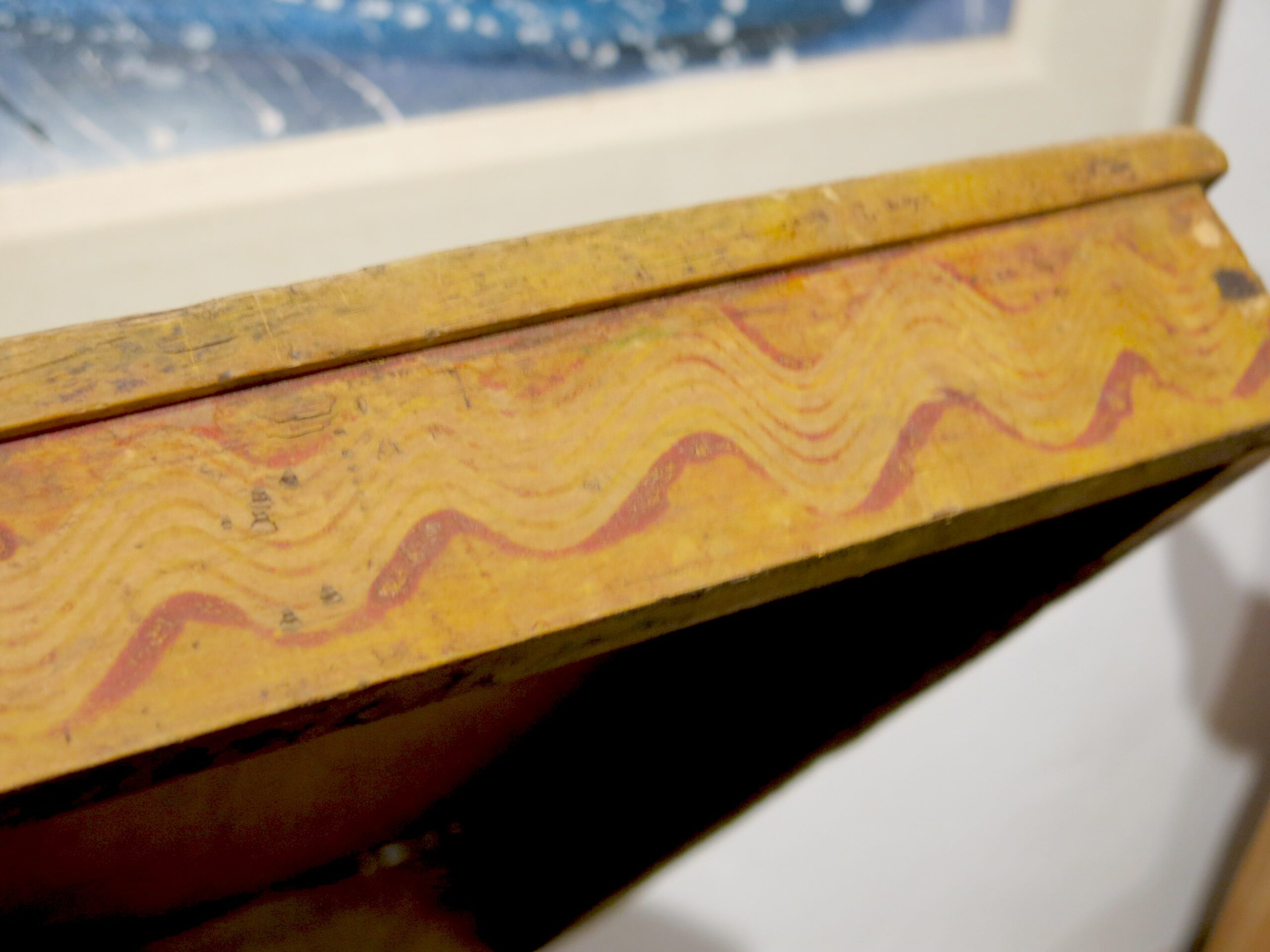 19th C. Hand Stenciled Pennsylvania Dutch Farmhouse Storage Chest - Image 9