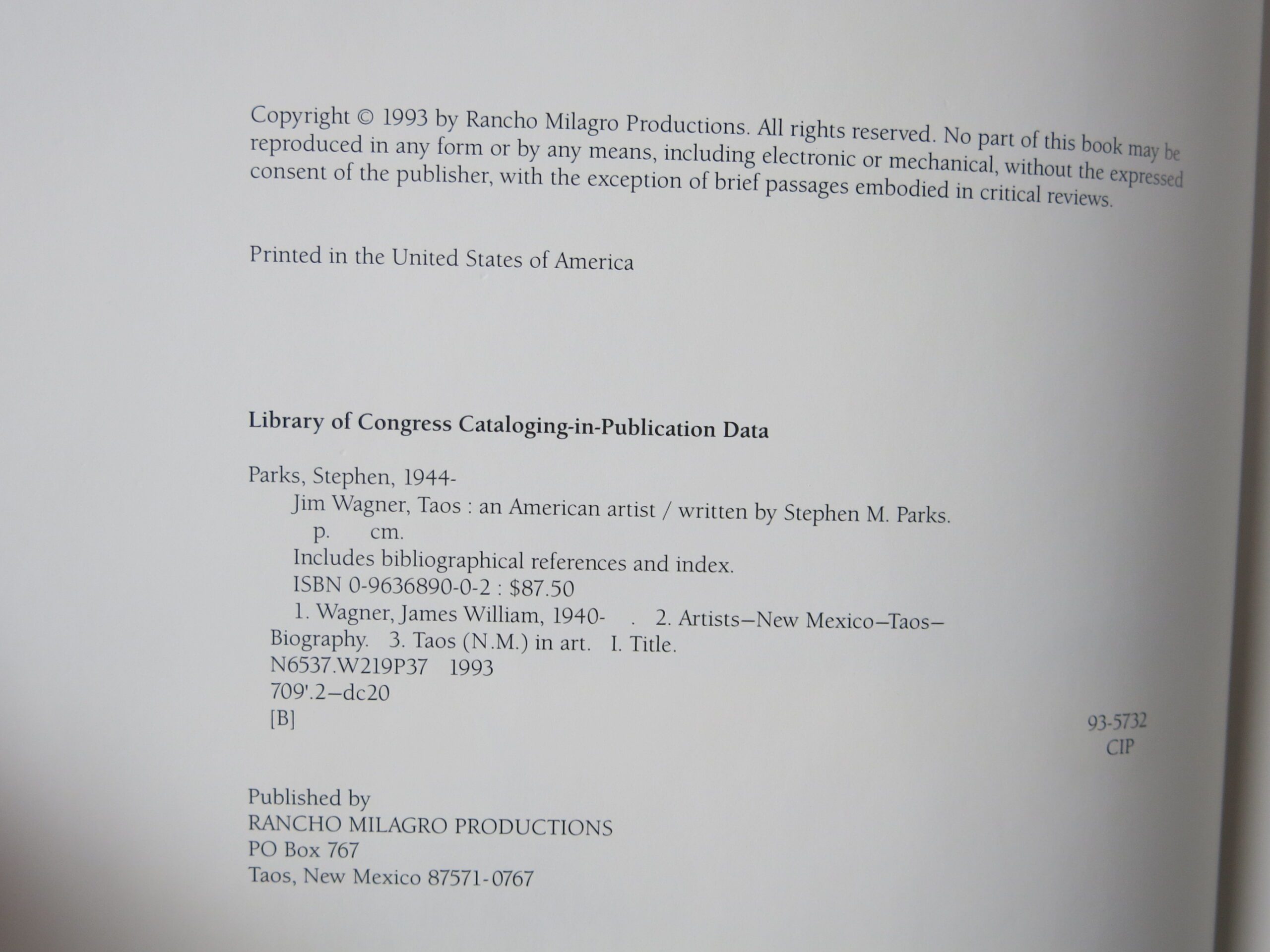 Jim Wagner, Taos An American Artist Signed Hardcover Book in Hand Painted Box - Image 10