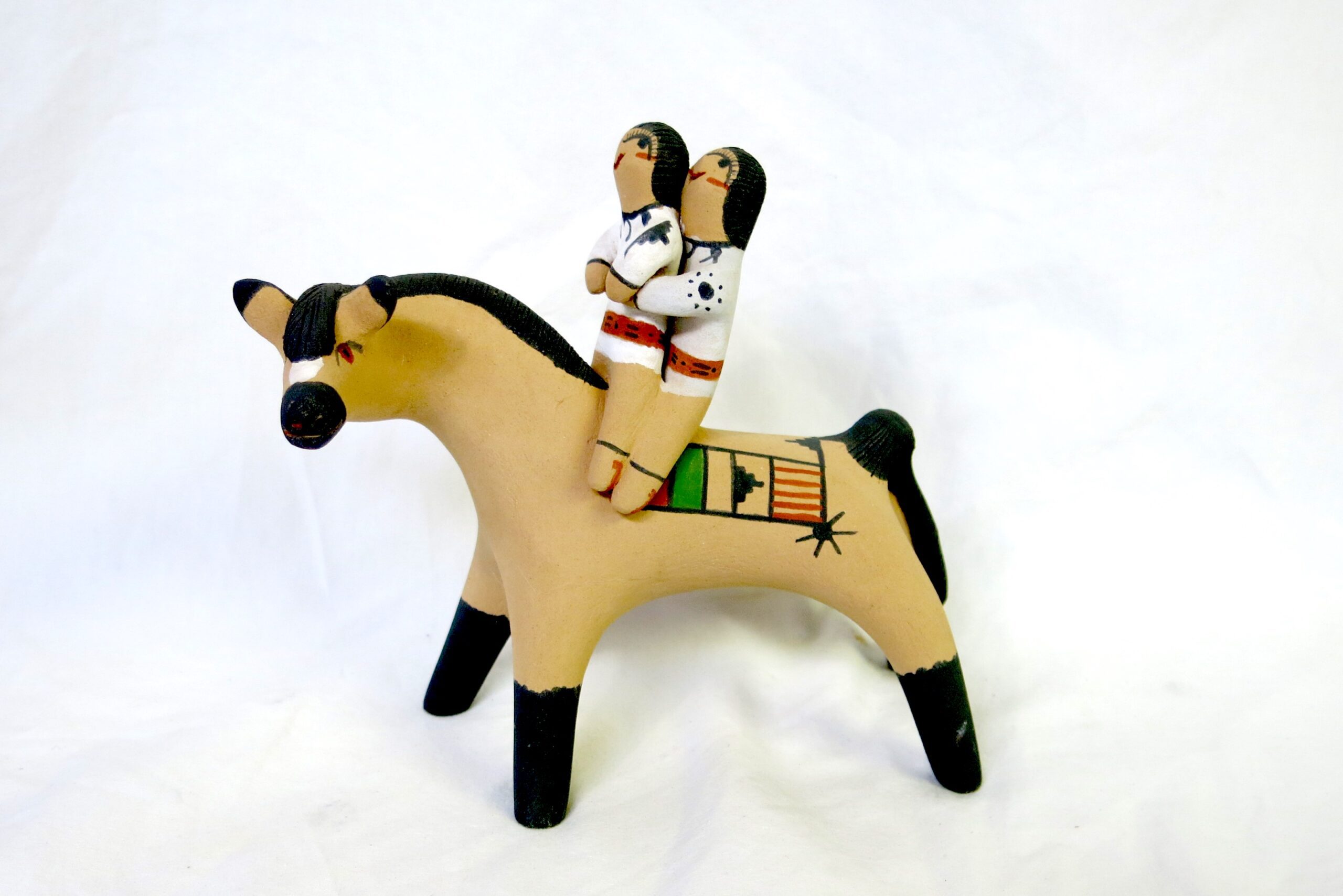 Clifford Kim Fragua Brown Horse With 2 Children Storyteller - Image 2