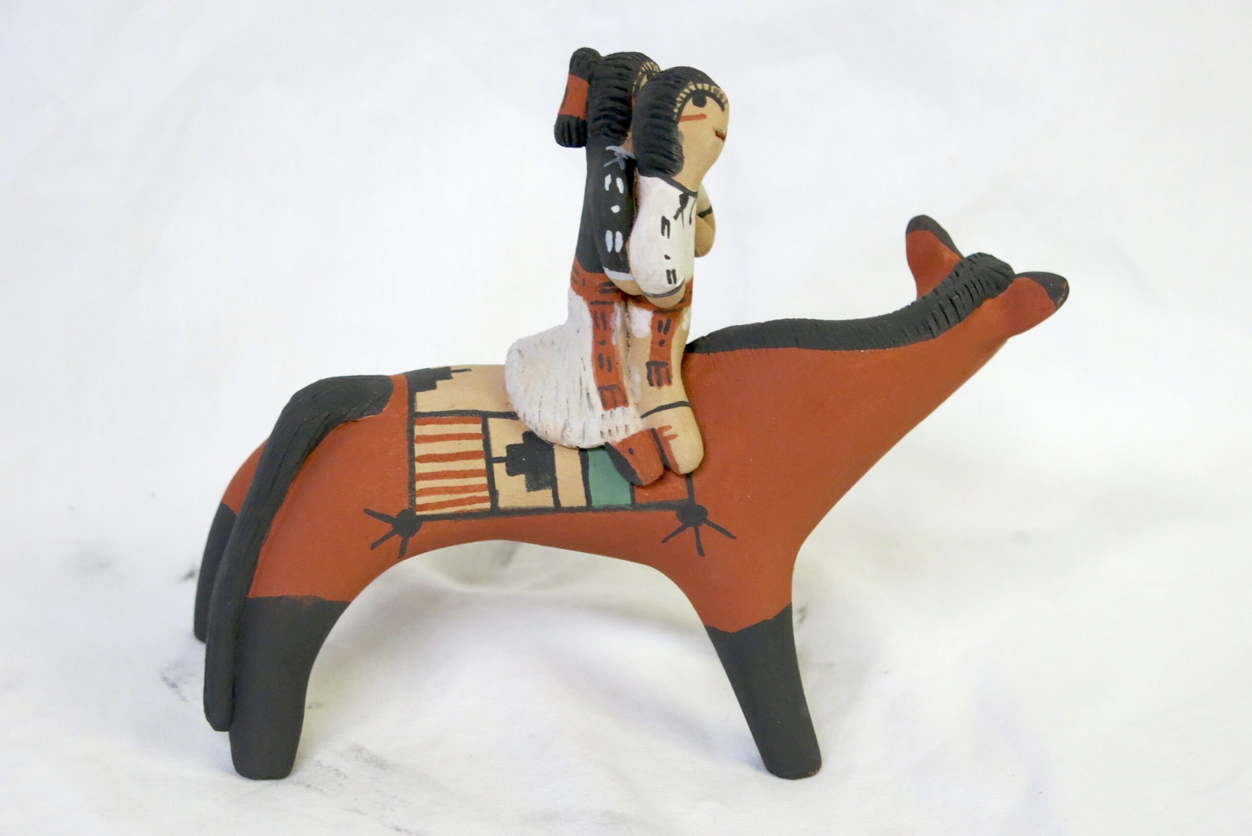Clifford Kim Fragua Red Horse with 2 Children Storyteller Figurine - Image 4