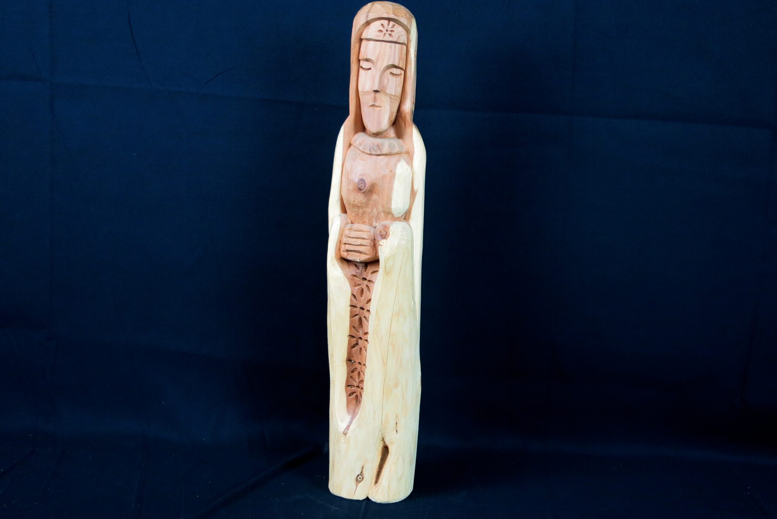 Ernesto Salazar Cedar Root Carved Virgin Mary Bulto/Santo