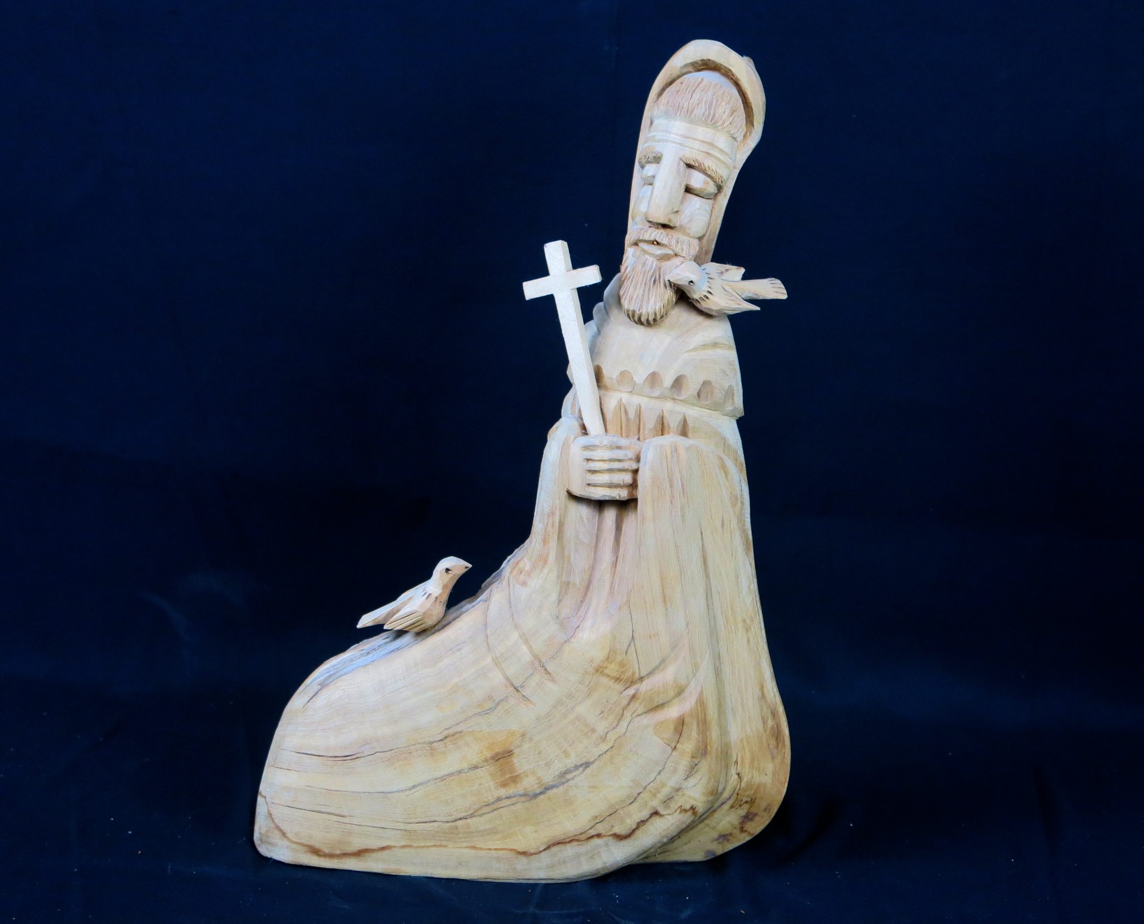 Leonardo Salazar – St. Francis With 2 Birds Bulto