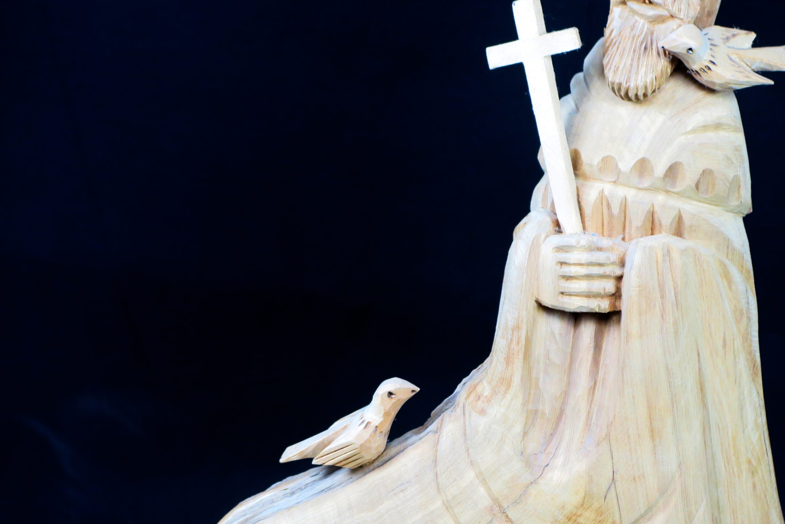 Leonardo Salazar - St. Francis With 2 Birds Bulto - Image 4