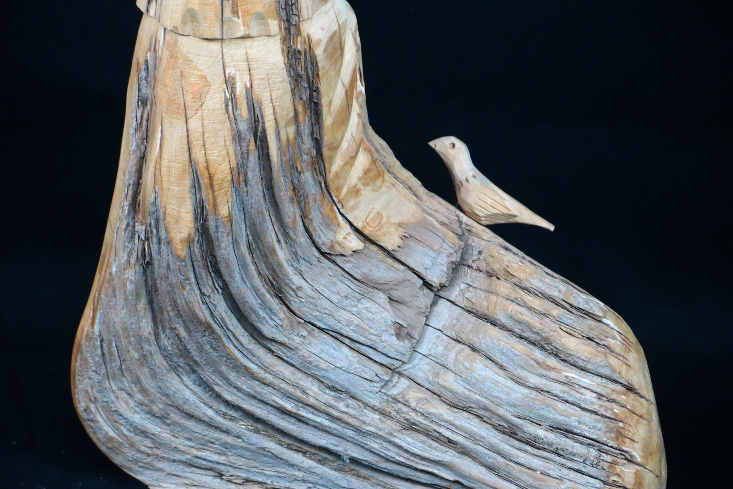 Leonardo Salazar - St. Francis With 2 Birds Bulto - Image 5