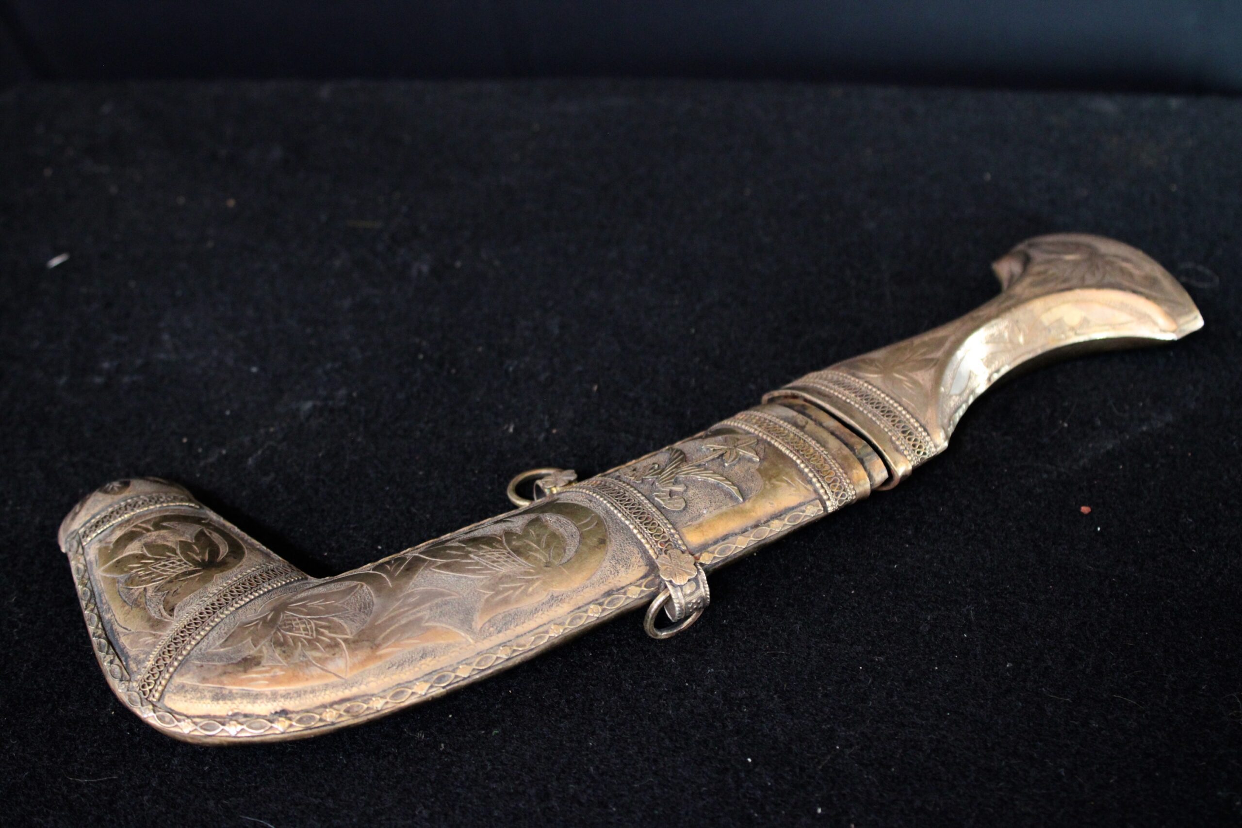 19th C. Tombok Jambiaya Gilt Washed Silver Dagger