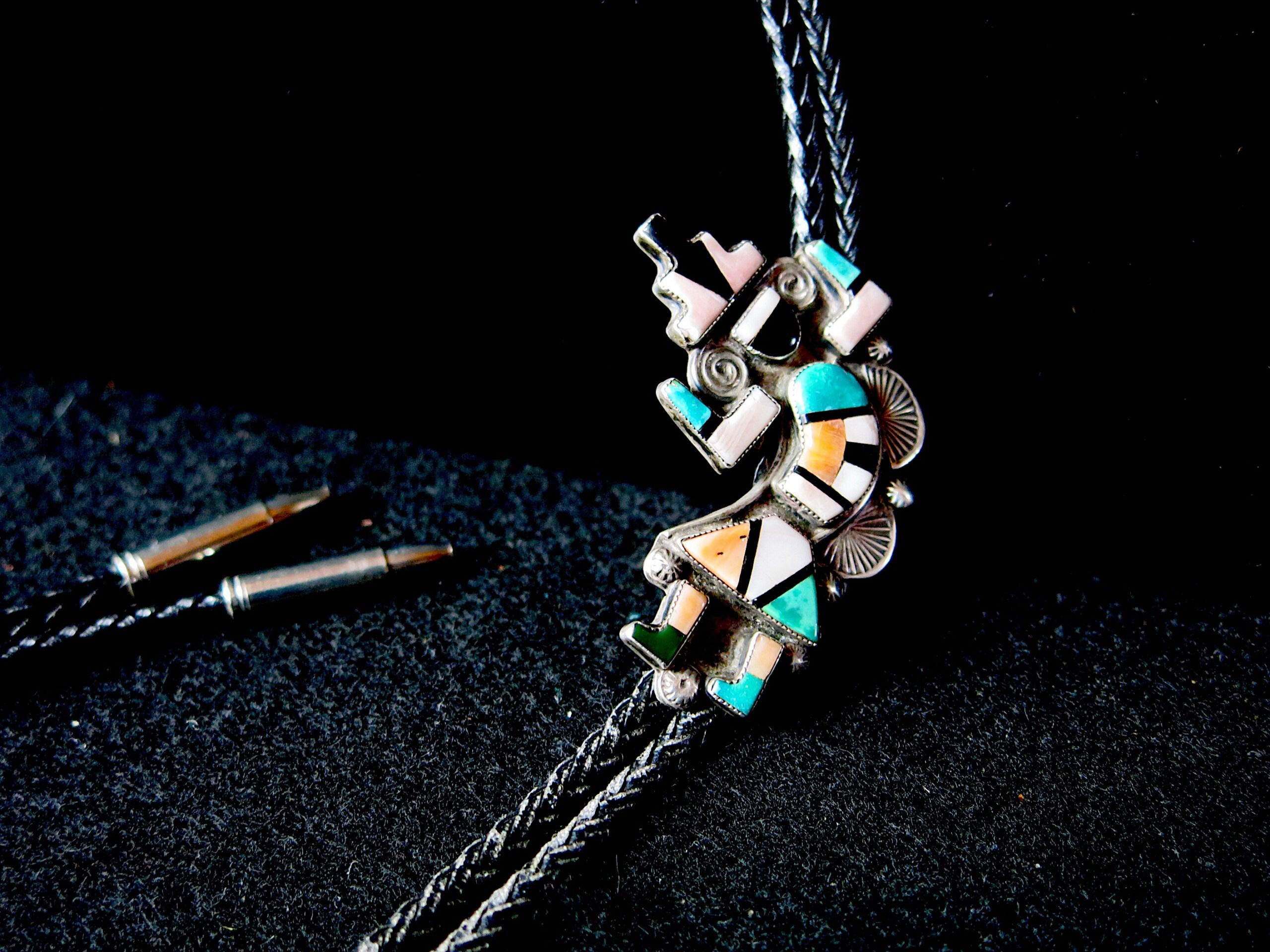 1950’s Knifewing Zuni Channel Inlay Bolo Tie