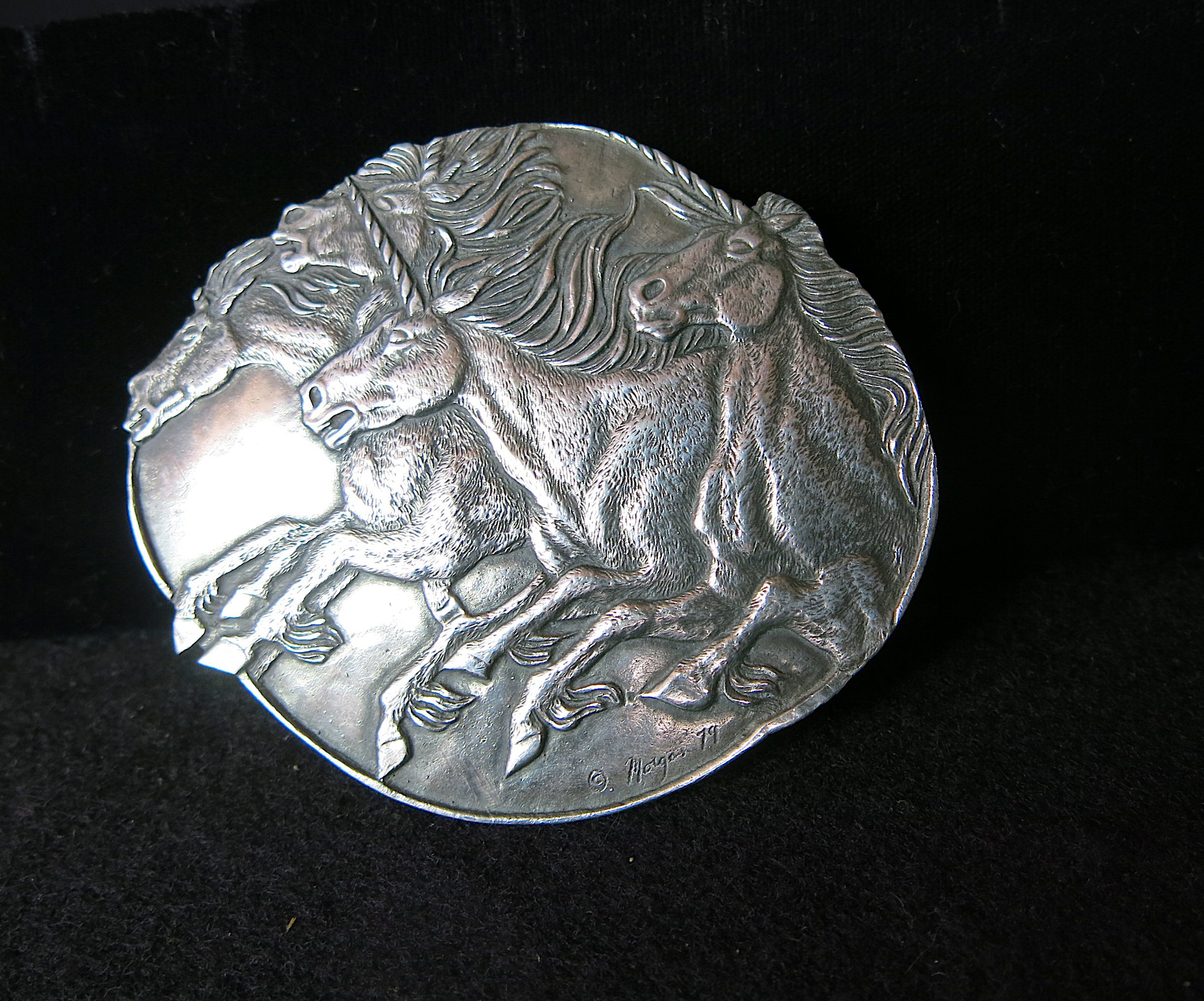 Ed Morgan Sterling Silver Belt Buckle – Unicorns