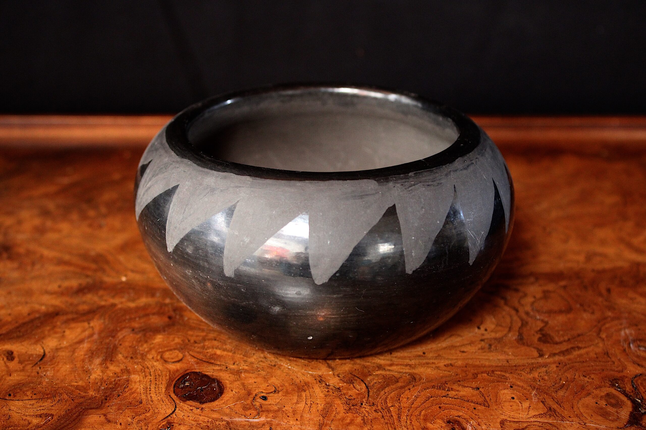 Vintage San Ildefonso Black On Black Pot Attr. Carmelita Dunlap