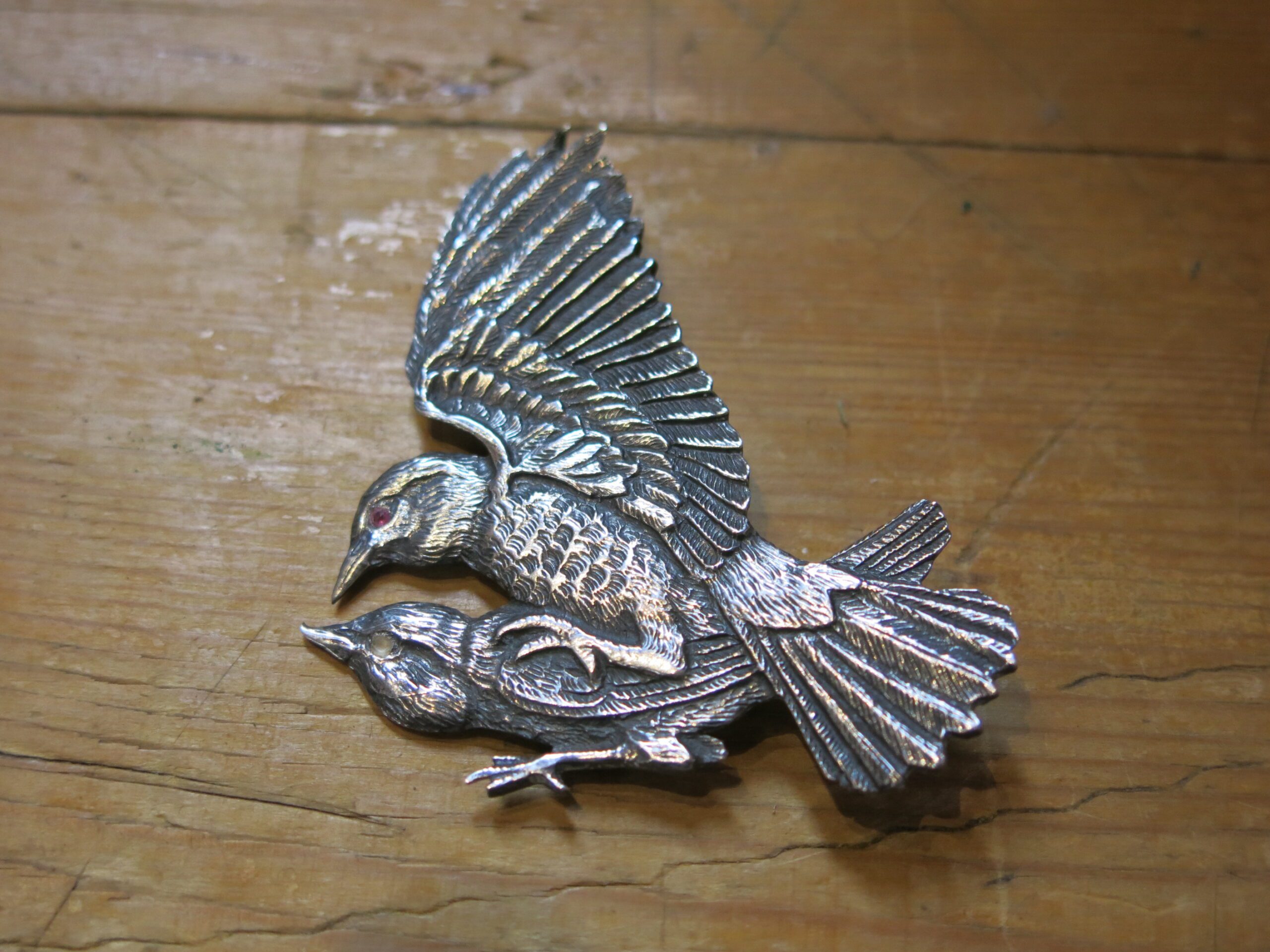 Ed Morgan Sterling Silver Brooch – Two Birds