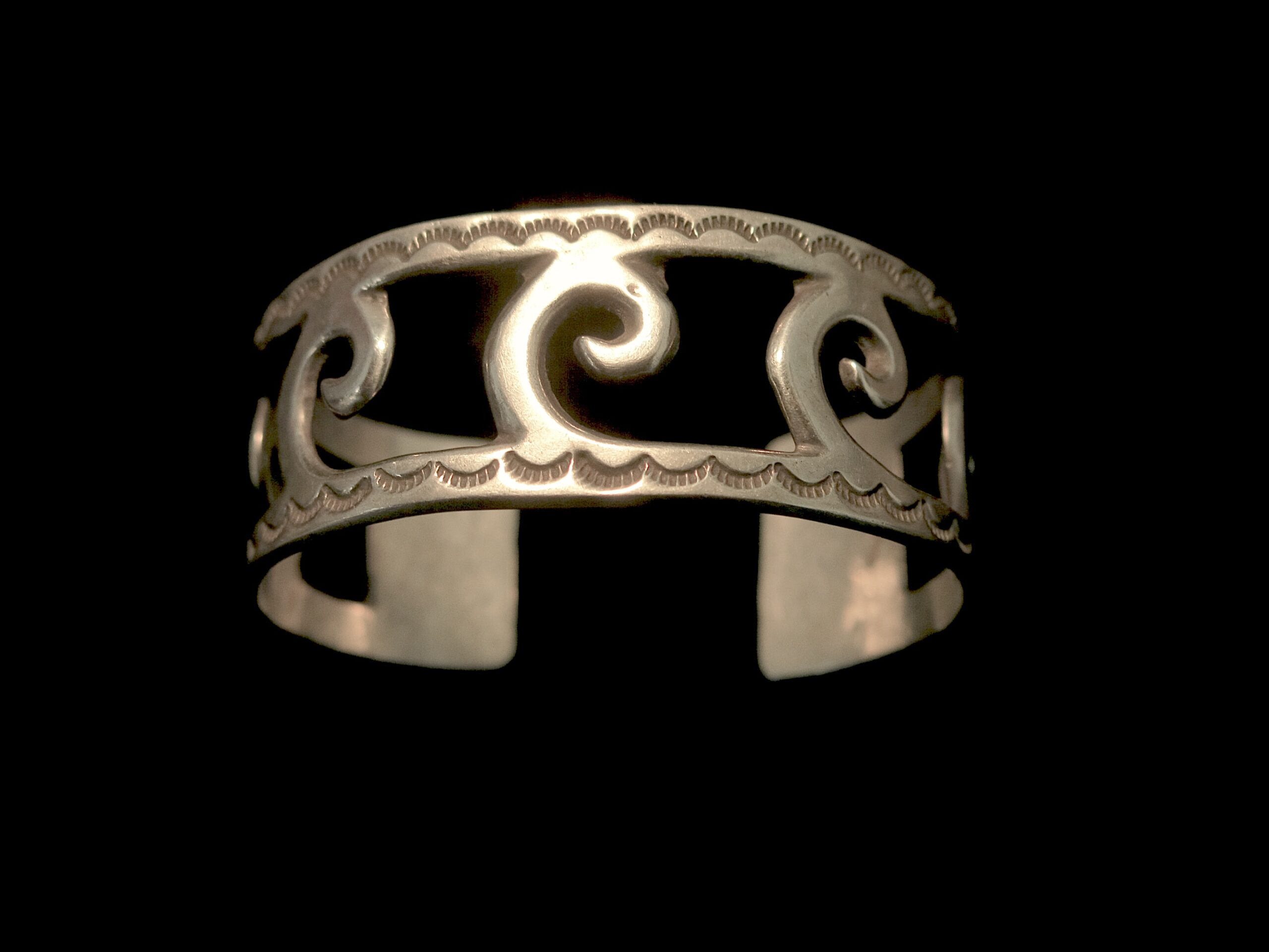 M. Yazzi Sterling Silver Bracelet with Cutout Wave Form