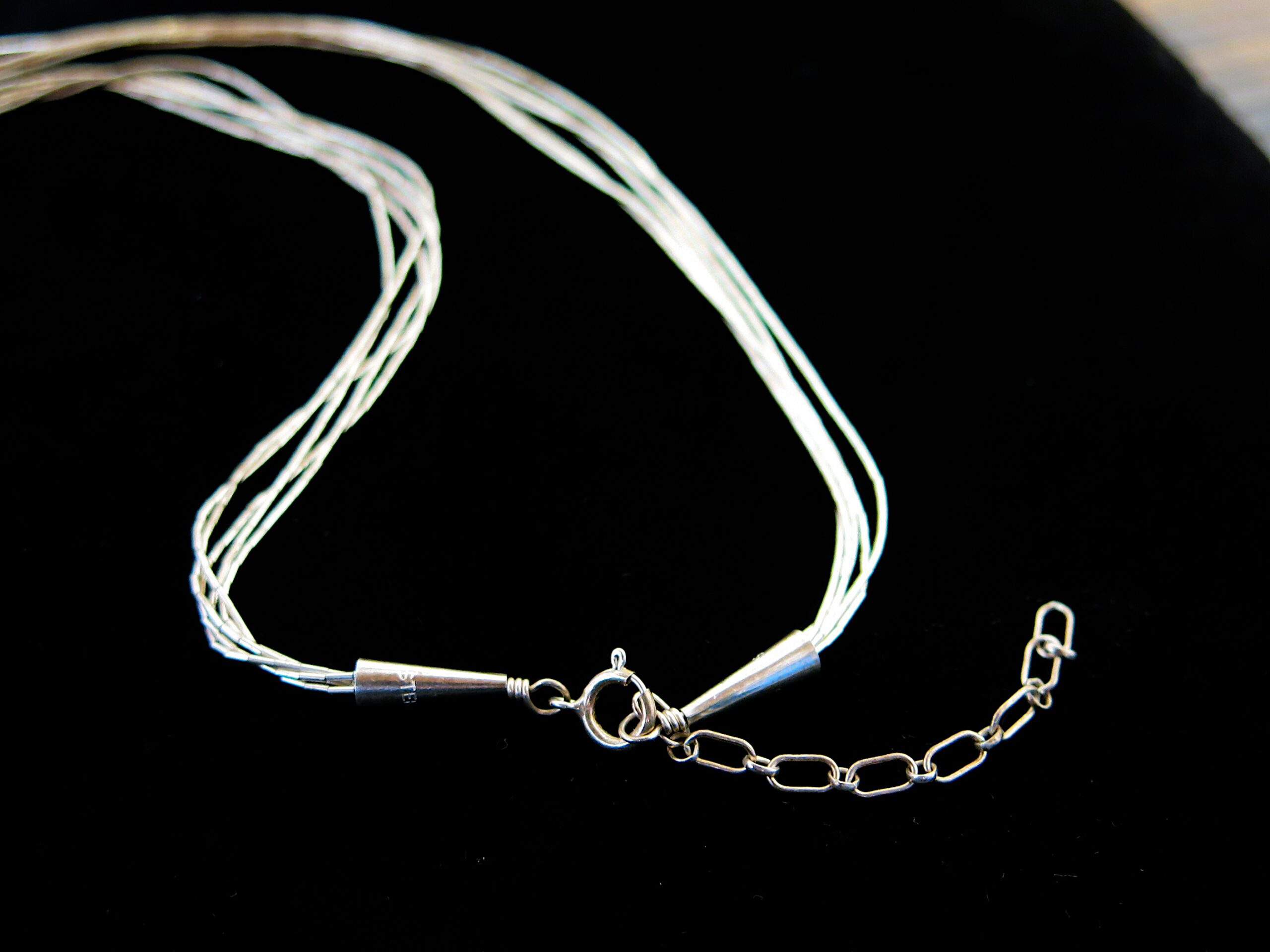 Sterling Silver Tube Chain Necklace with Turquoise Pendant - Image 5