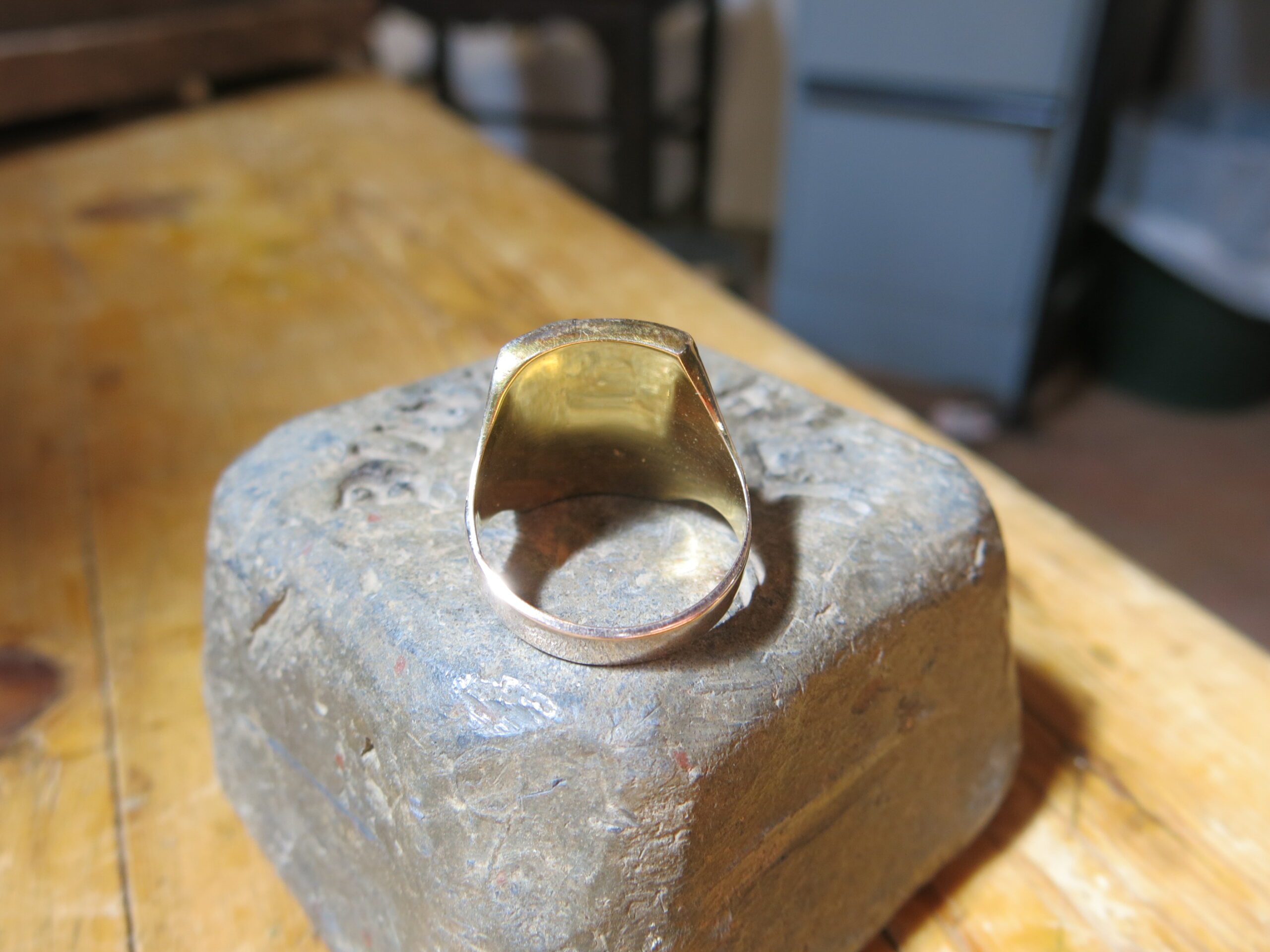 Ca. 1900 10k Gold Carved Tiger's Eye Cameo Signet 10g Ring - Image 12