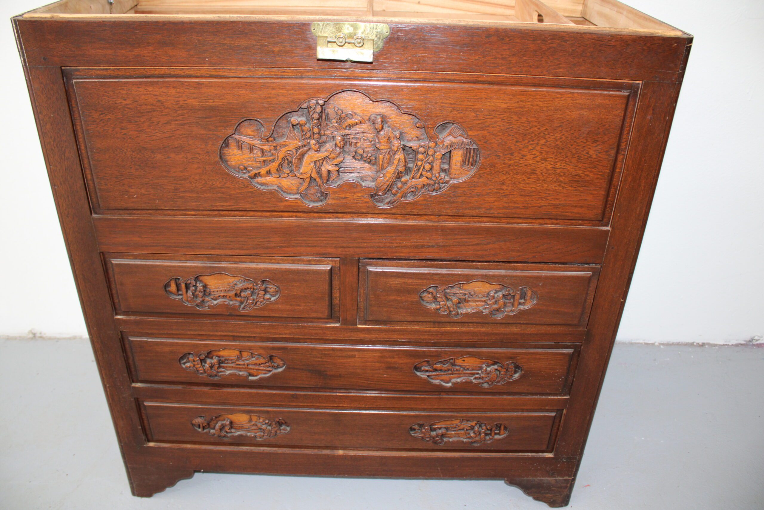 George Zee Hong Kong Rosewood Camphor Wood Silver Chest - Image 5