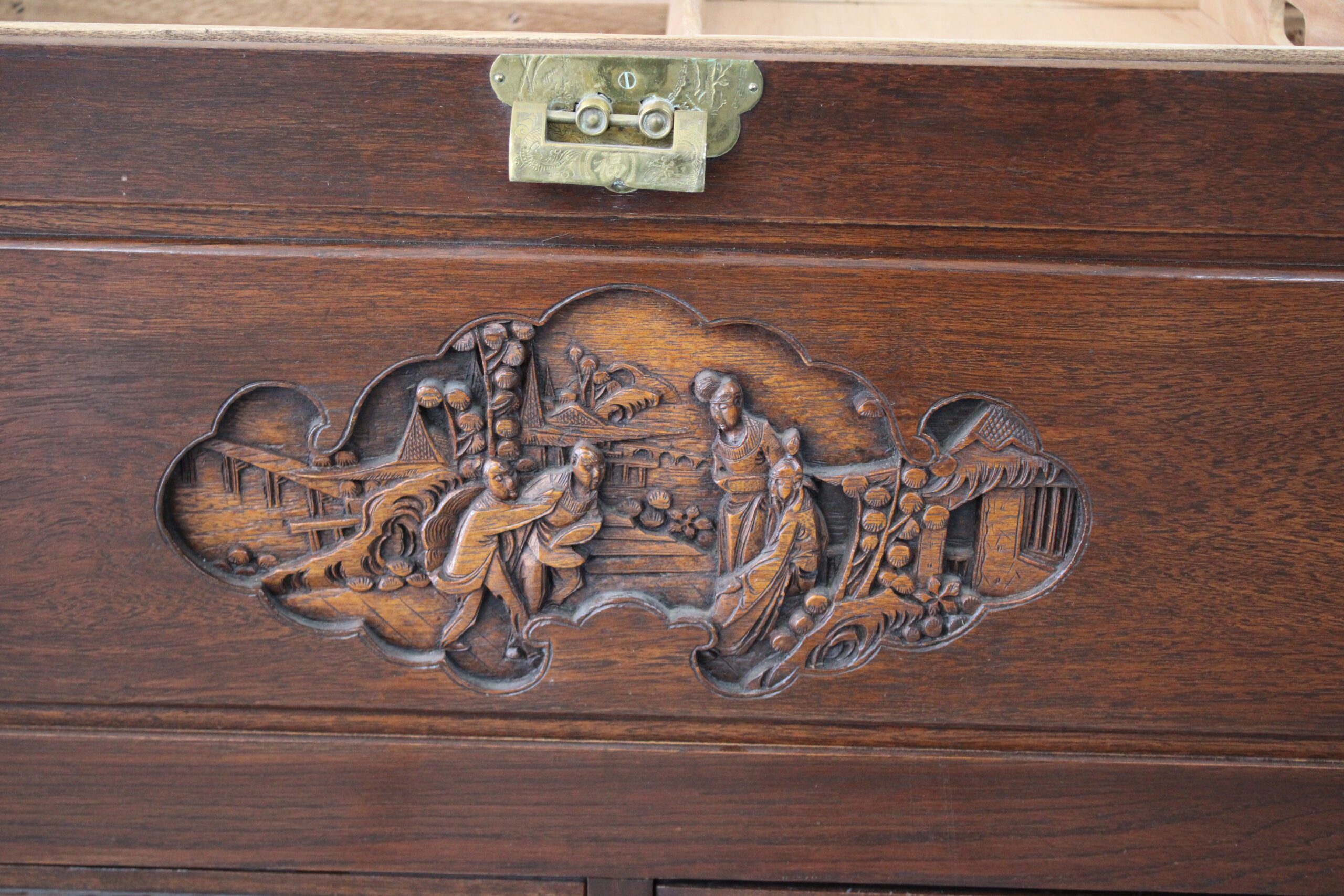 George Zee Hong Kong Rosewood Camphor Wood Silver Chest - Image 7