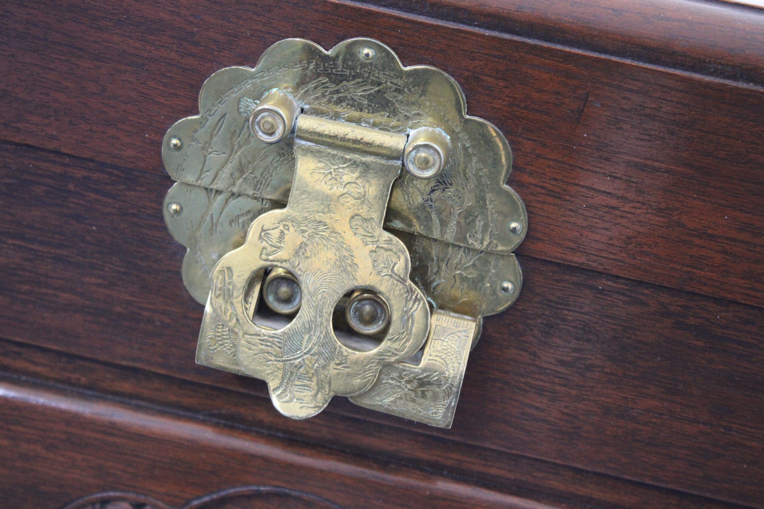 George Zee Hong Kong Rosewood Camphor Wood Silver Chest - Image 20