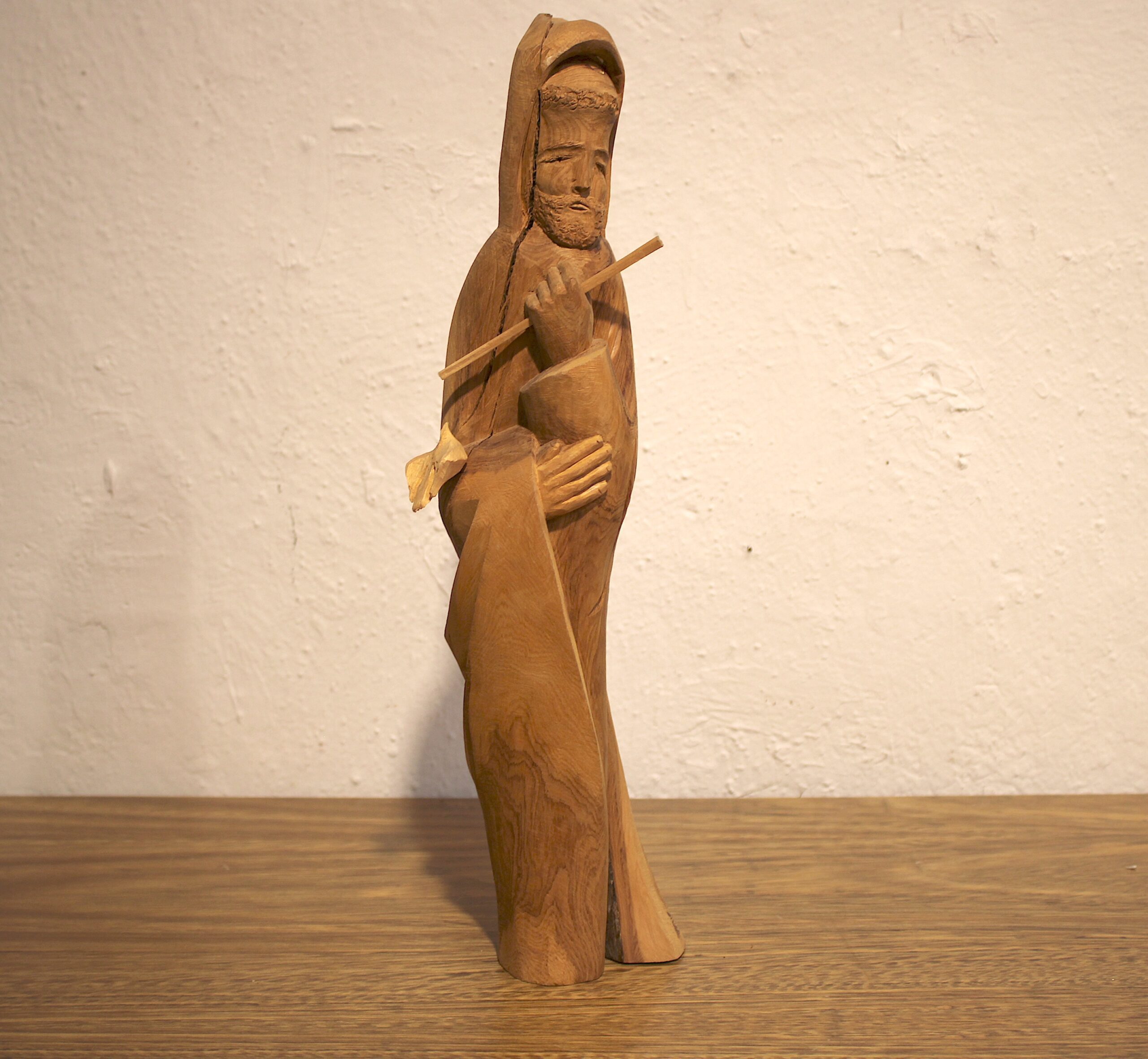 RARE Michael “Miguel” Salazar Signed Bark Technique Cedar Bulto San Isidro