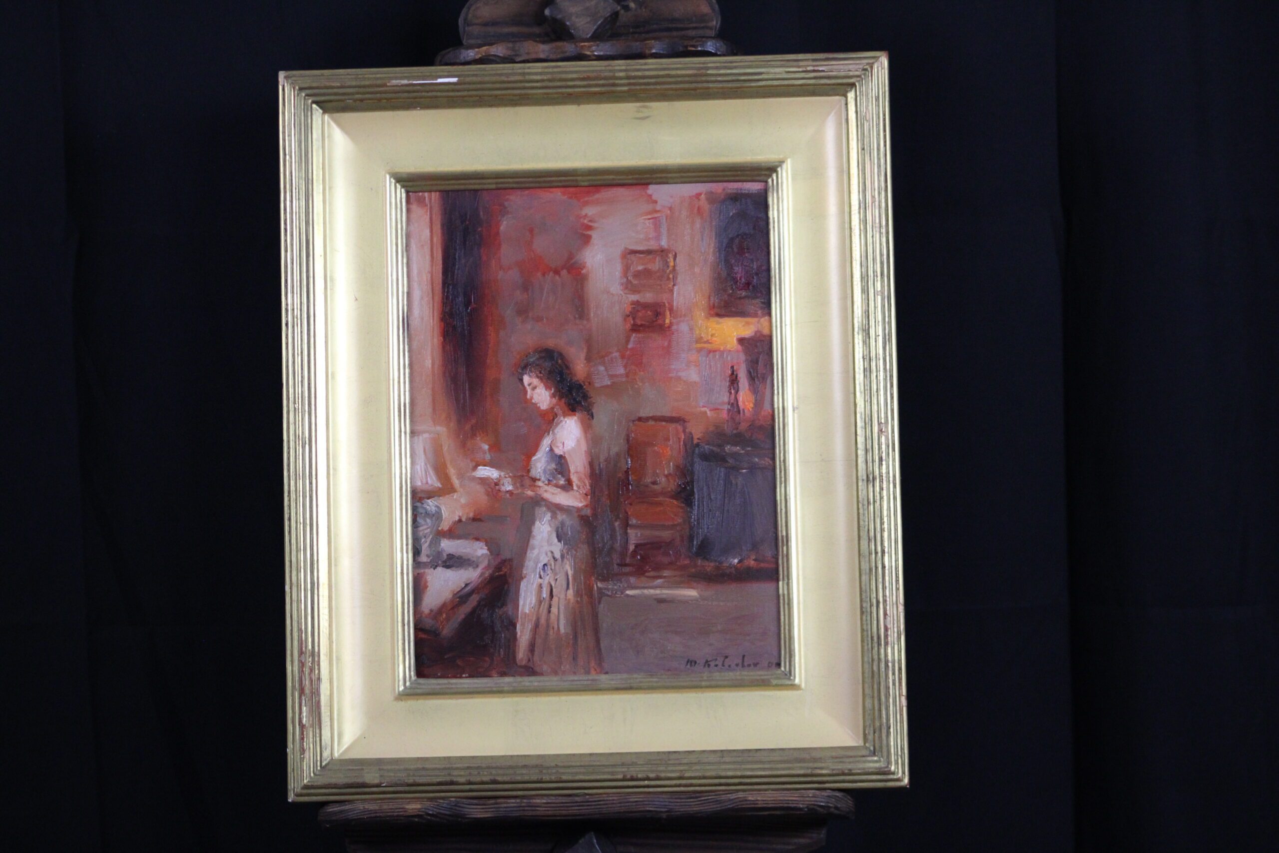 Murat Kaboulov Oil on Canvas “Woman Reading” #1122 Russian/American Impressionist
