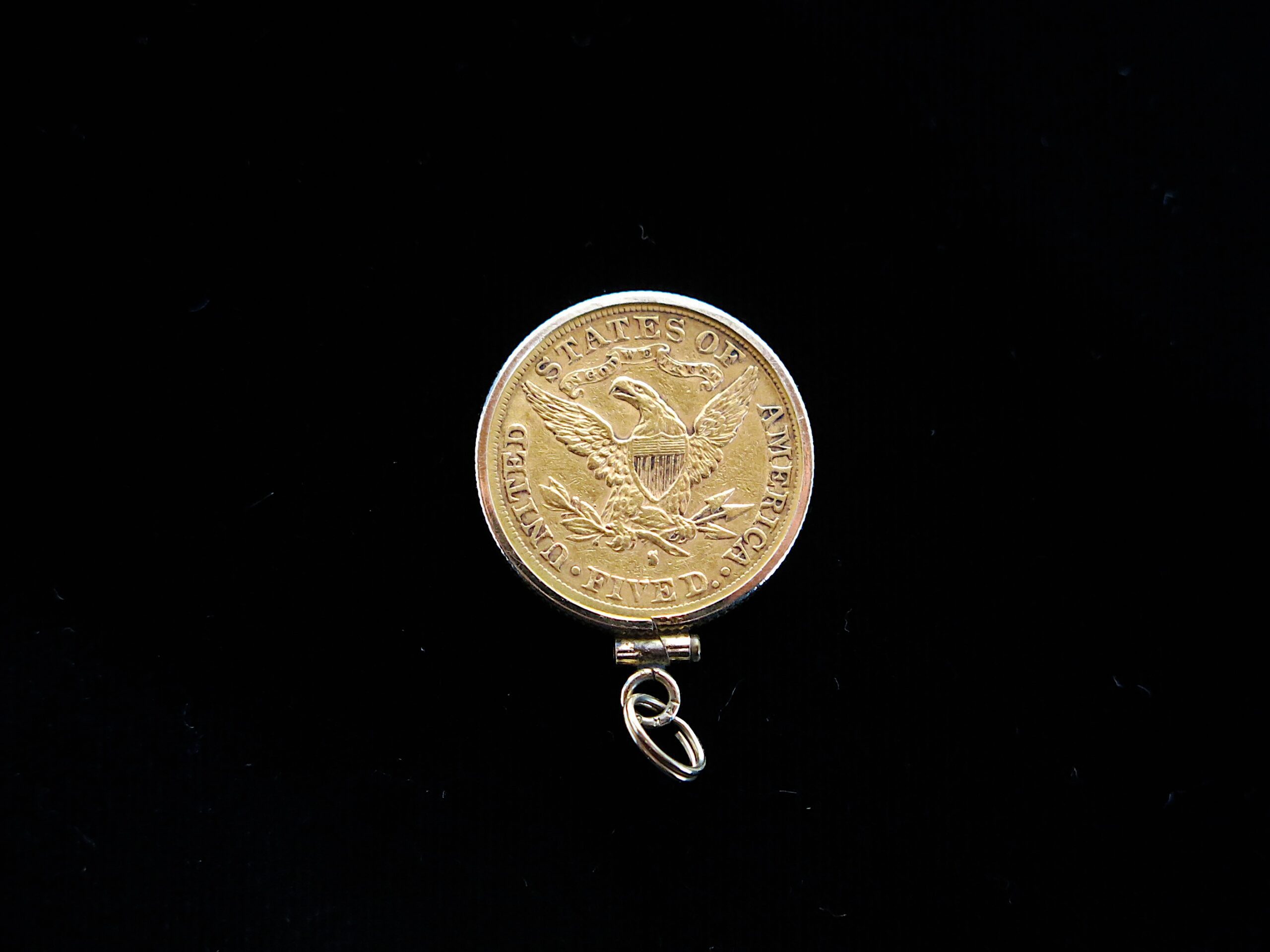 Liberty Head 1886s Gold Five Dollar Coin in 14k Gold Bezel - Image 5