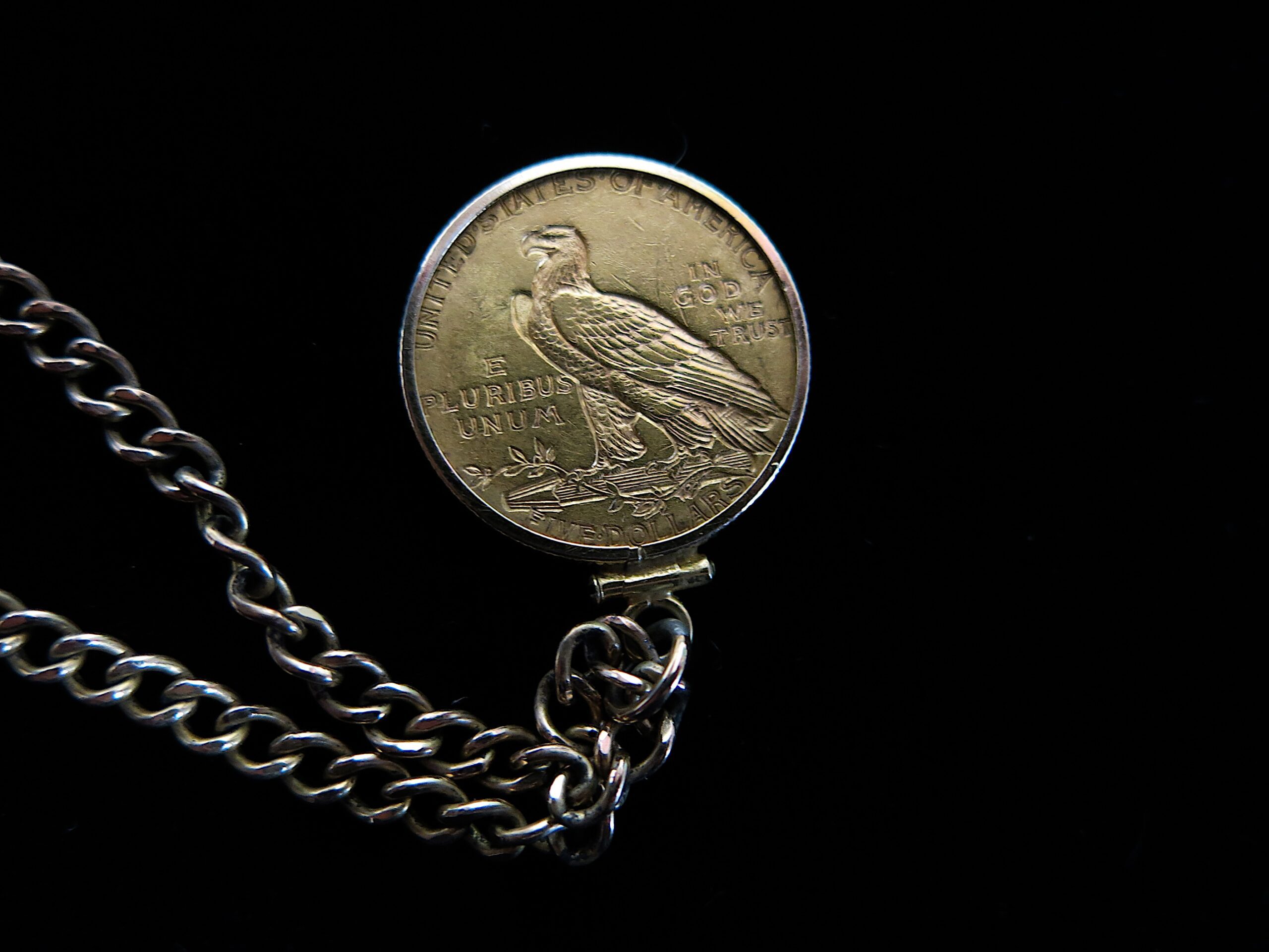 Indian Head 1913 Gold Five Dollar Coin in 14k Gold Bezel - Image 8