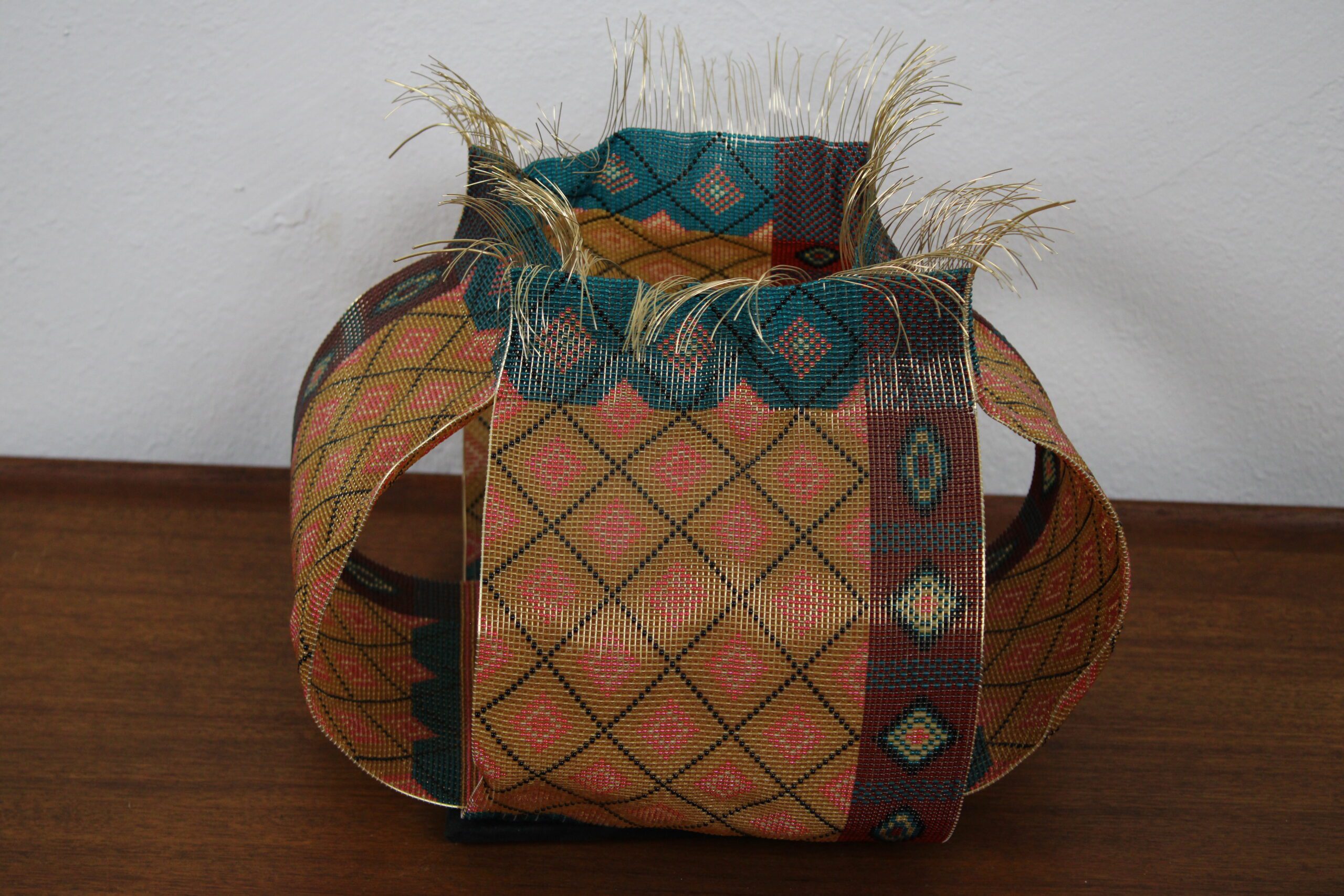 Charlotte Miller “Woven Topaz” Beaded Wire Sculpture Taos NM