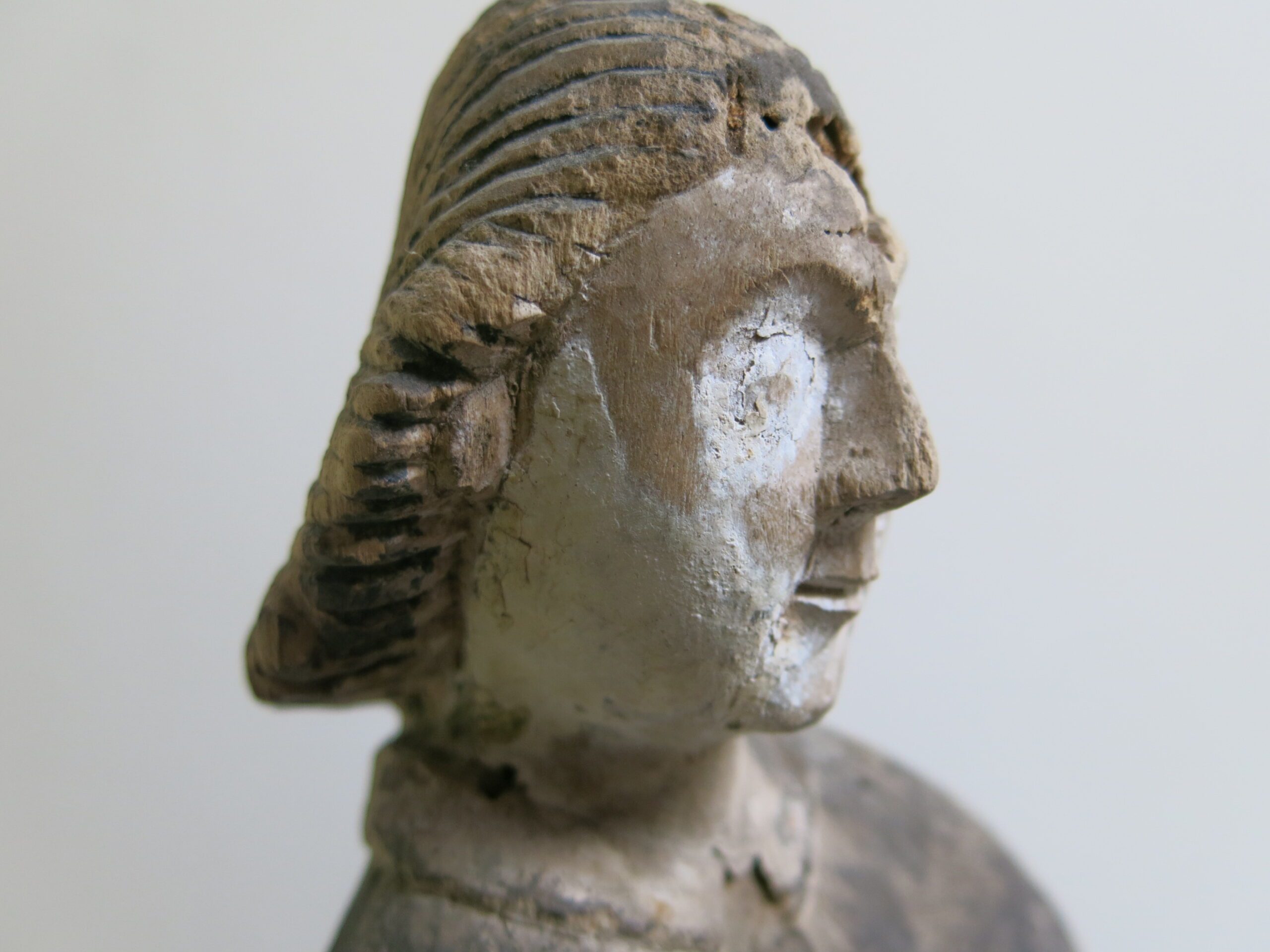 18th C. Truchas Master Santero Polychrome Bulto - Image 15