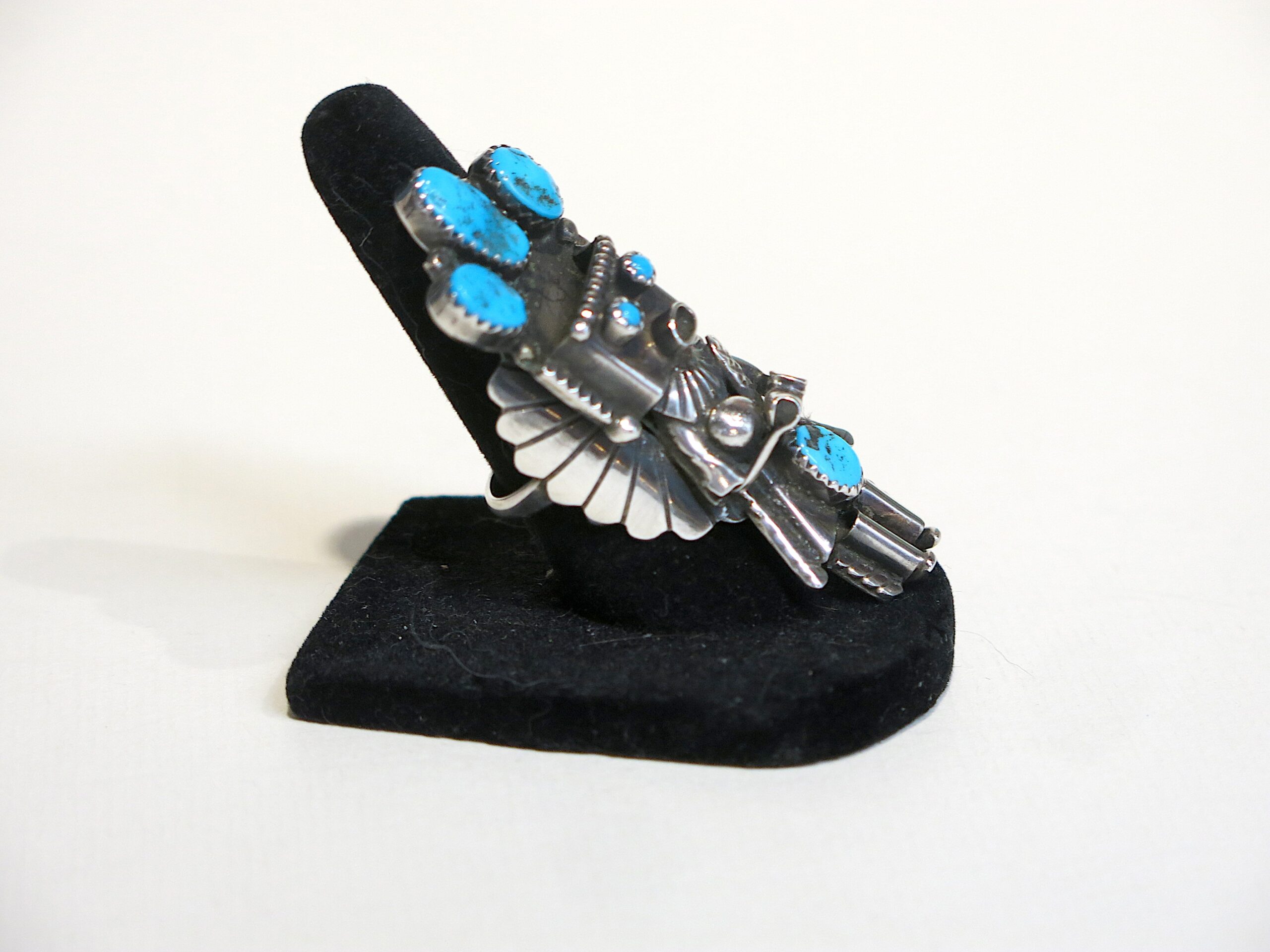 Navajo Sterling Silver Kachina Figure Ring, Signed J. Shyn - Image 4