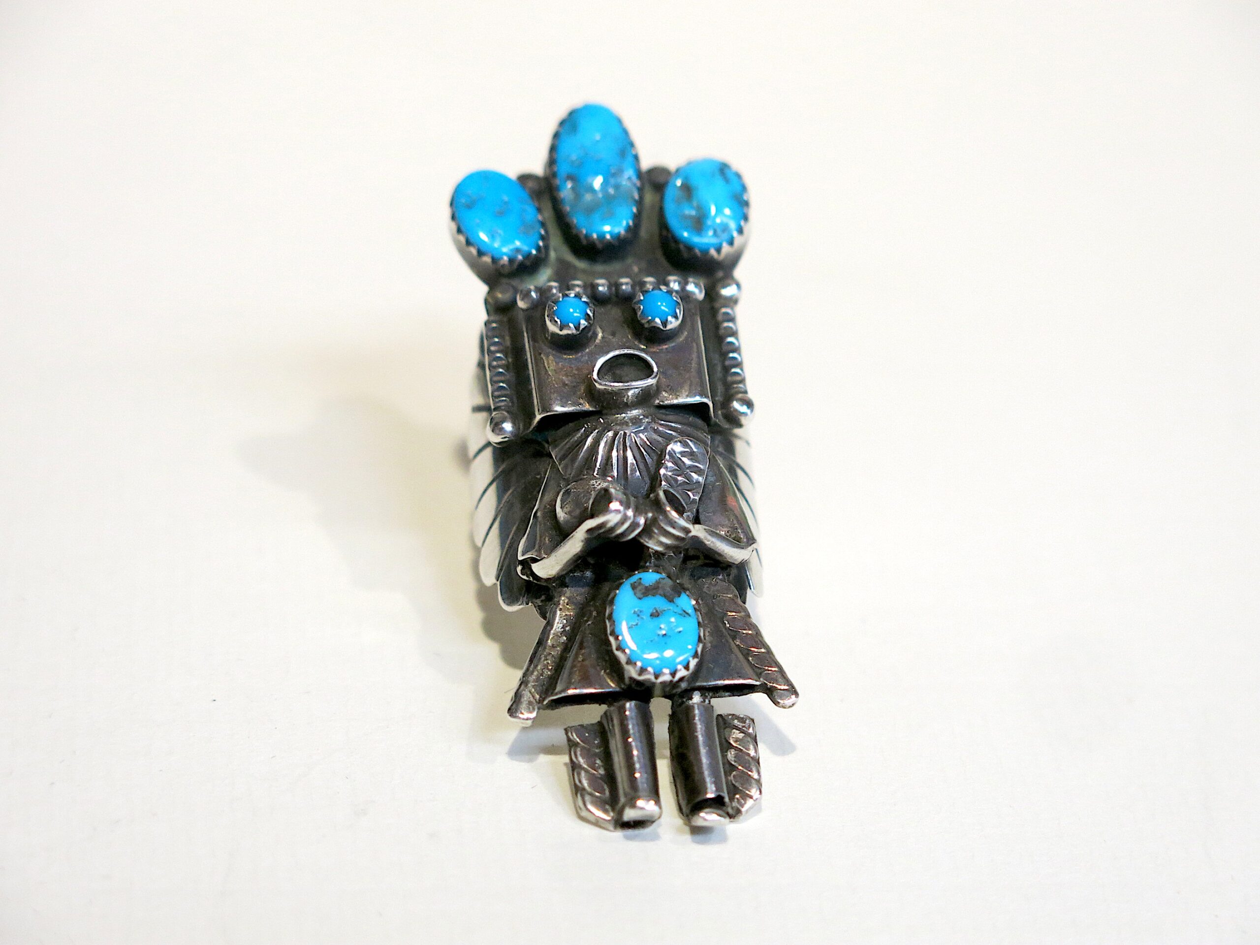 Navajo Sterling Silver Kachina Figure Ring, Signed J. Shyn - Image 5