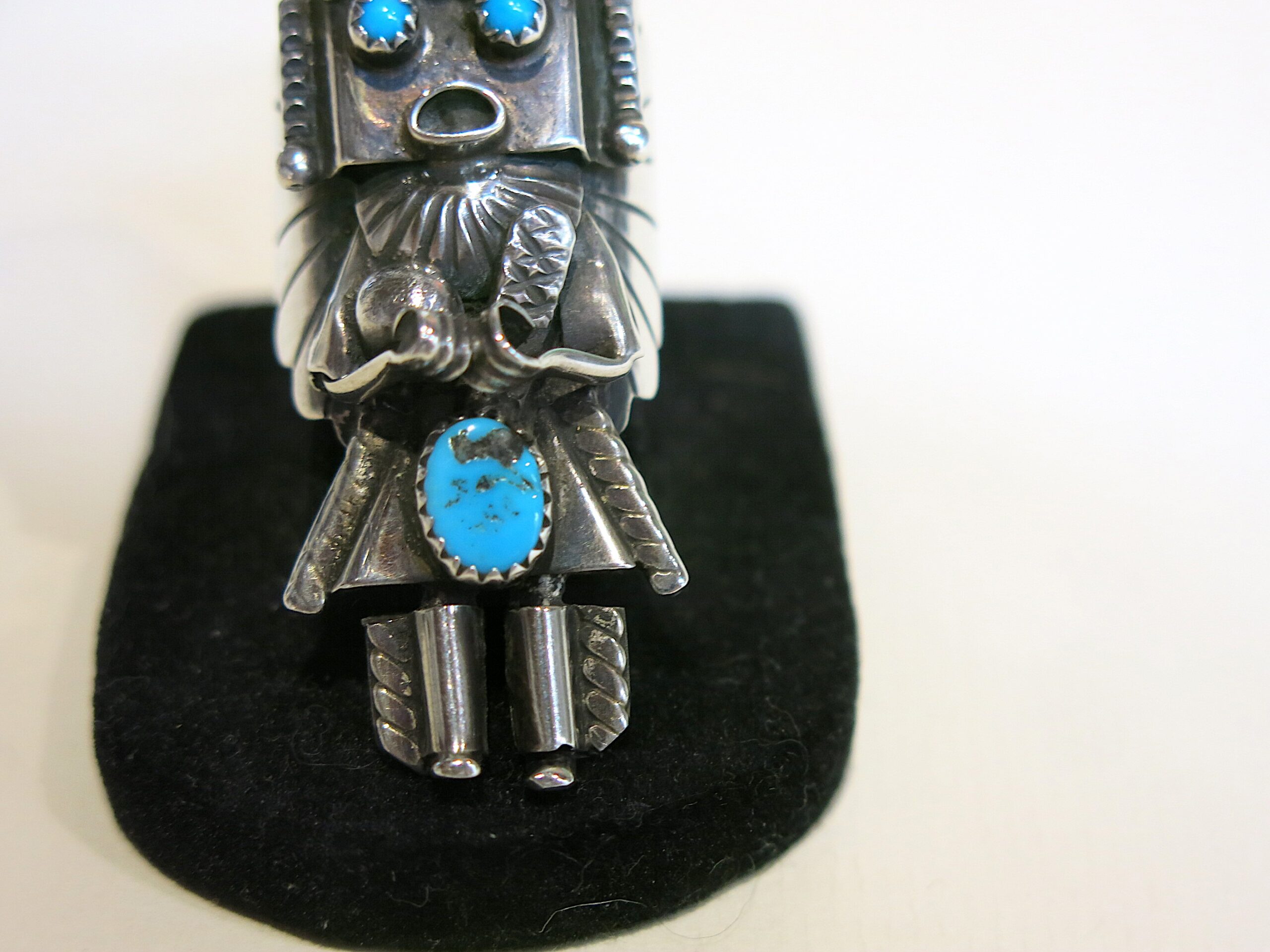 Navajo Sterling Silver Kachina Figure Ring, Signed J. Shyn - Image 9