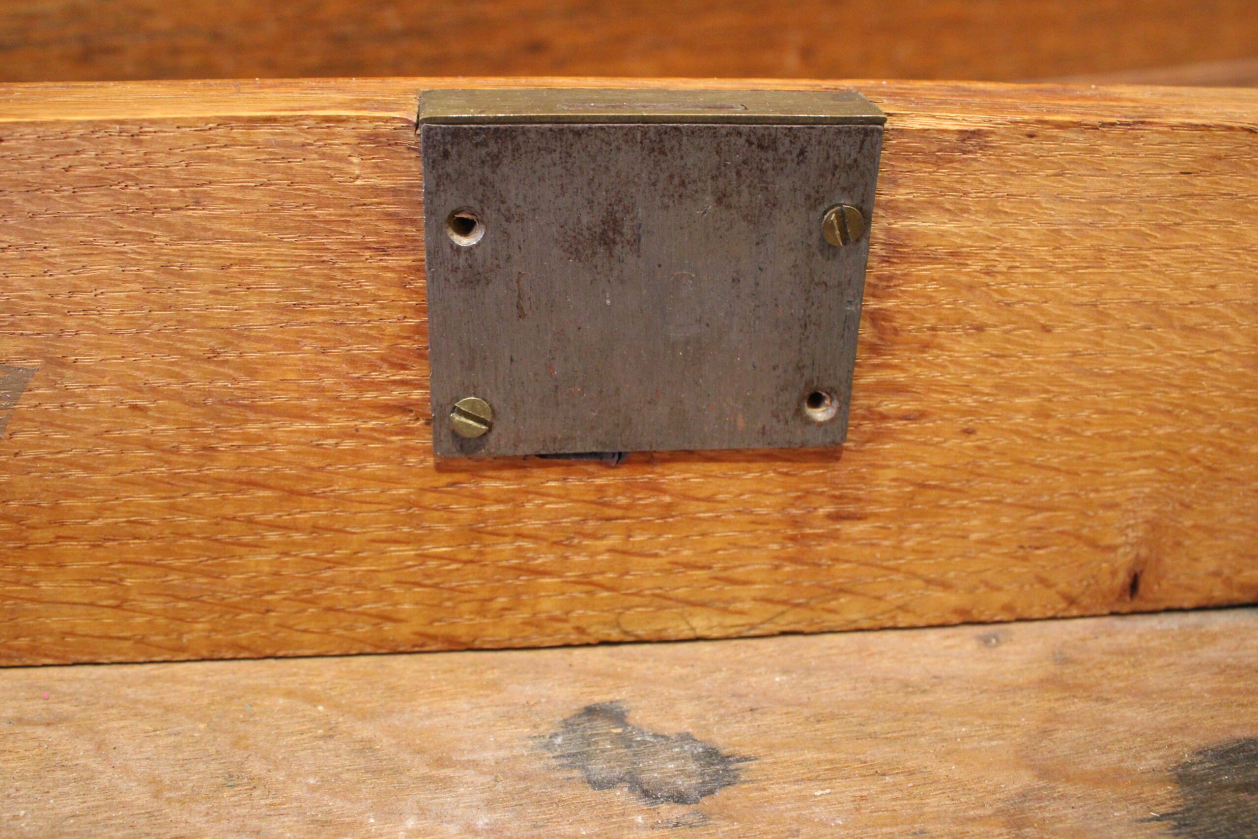 Edwardian English Oak Drop Front Secretary Desk - Image 7